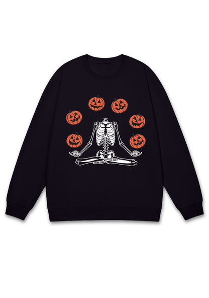 Halloween Pumpkin Head Skeleton Y2K Sweatshirt