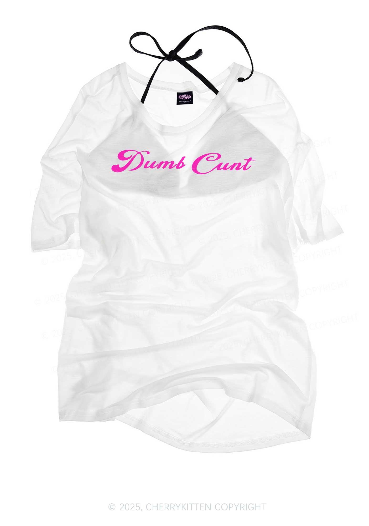 Dumb Cxxt Y2K Sheer Boyfriend Tee Cherrykitten