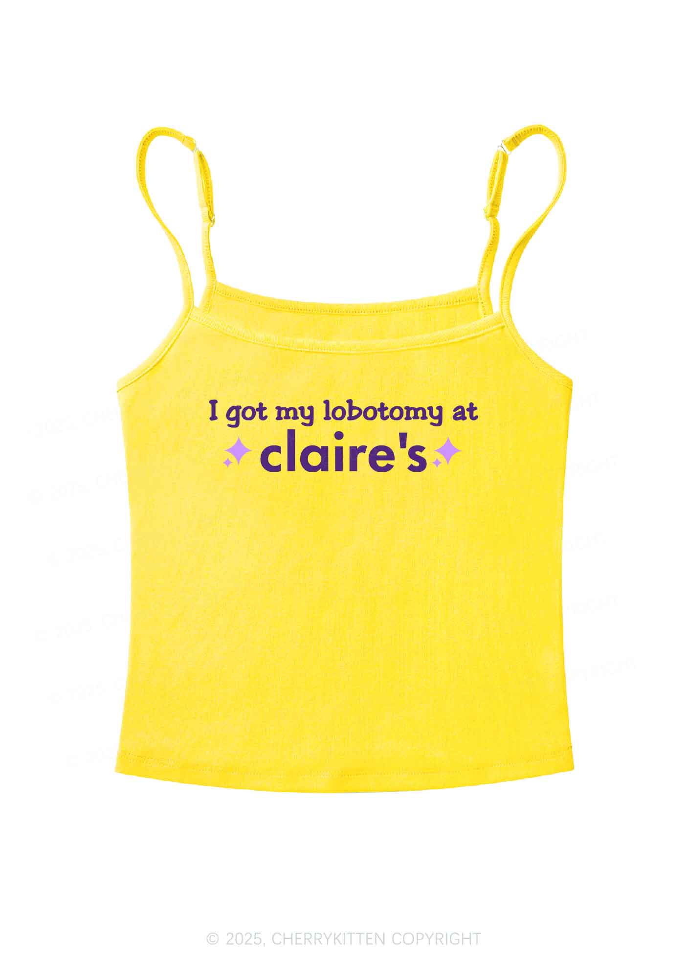 I Got My Lobotomy At Claire's Y2K Spaghetti Strap Cami Cherrykitten