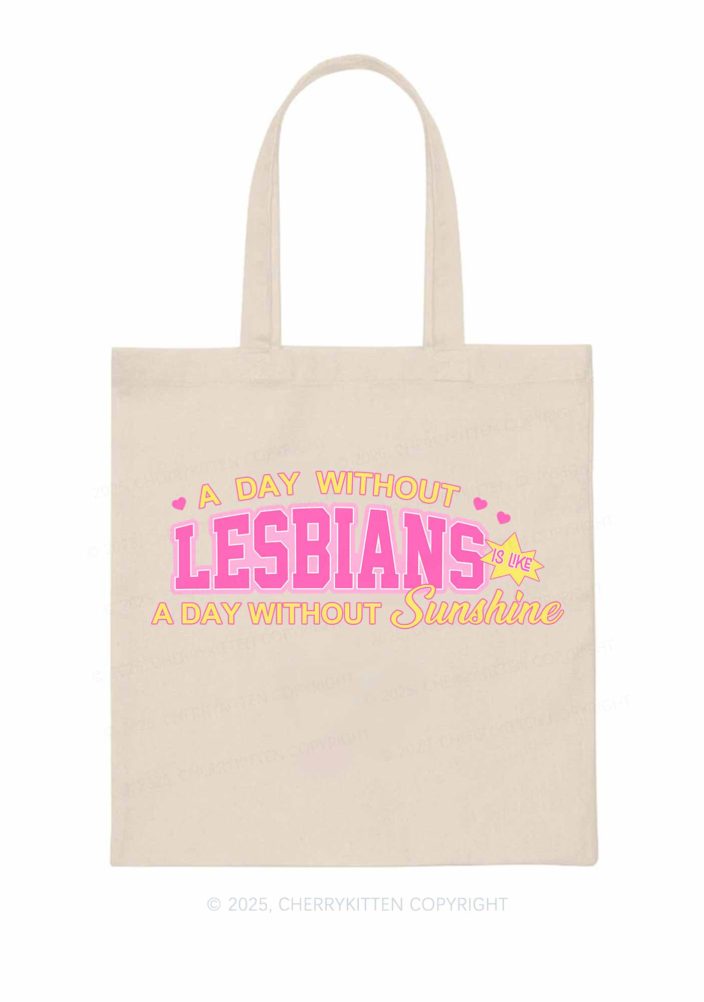 A Day Without Lesbians Pride Y2K Canvas Tote Bag Cherrykitten