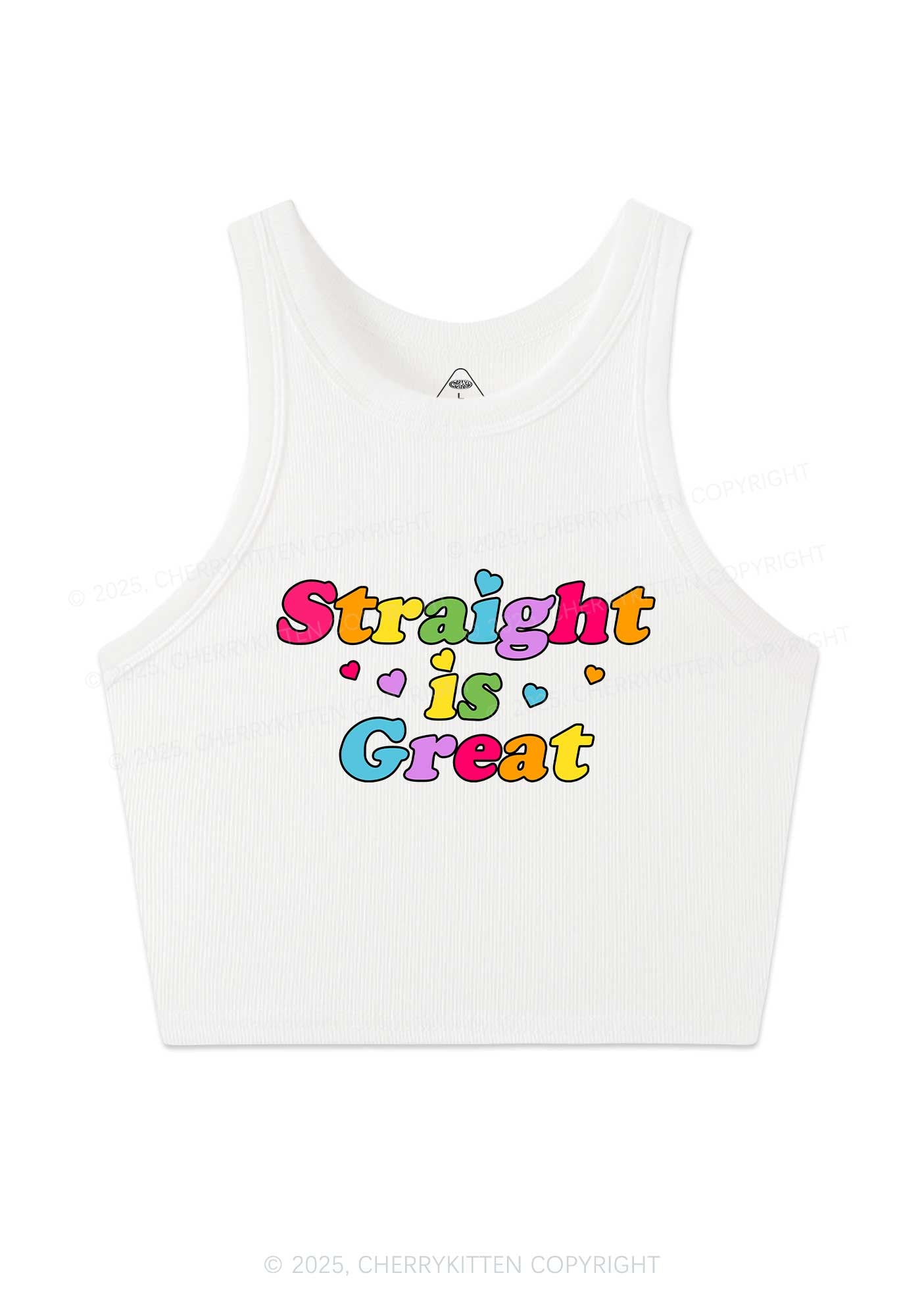 Straight Is Great Pride Y2K Crop Tank Top Cherrykitten