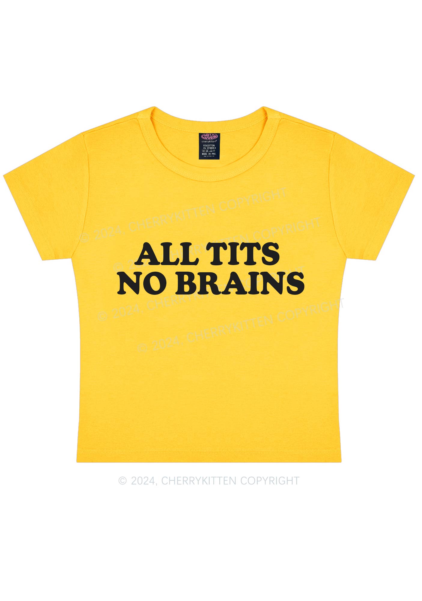All Txts No Brains Y2K Baby Tee Cherrykitten
