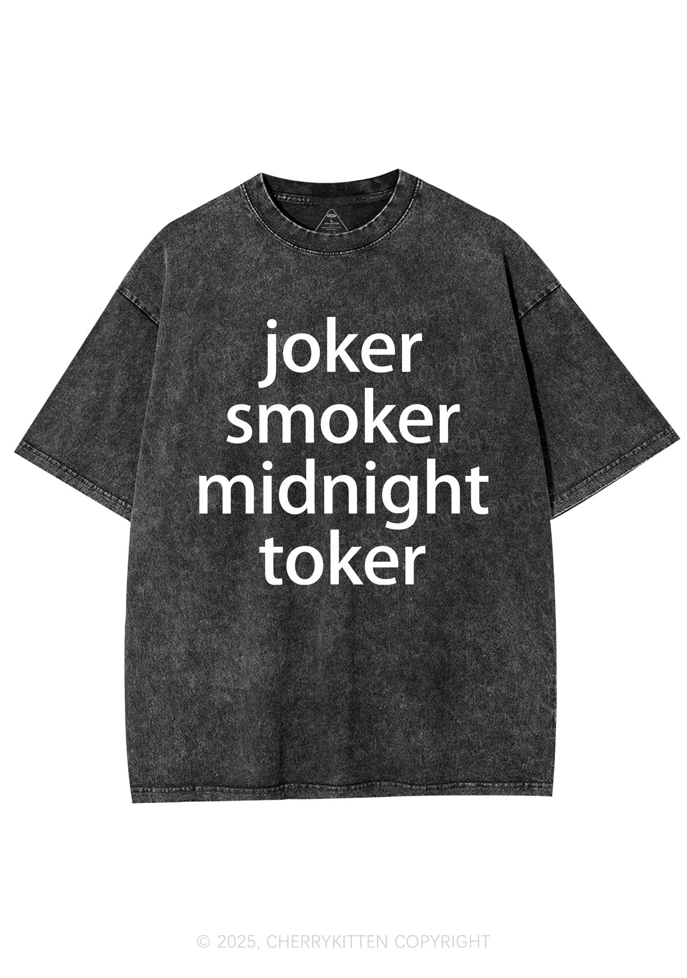 Joker Smoker Midnight Toker Y2K Shirts Washed Tee Cherrykitten