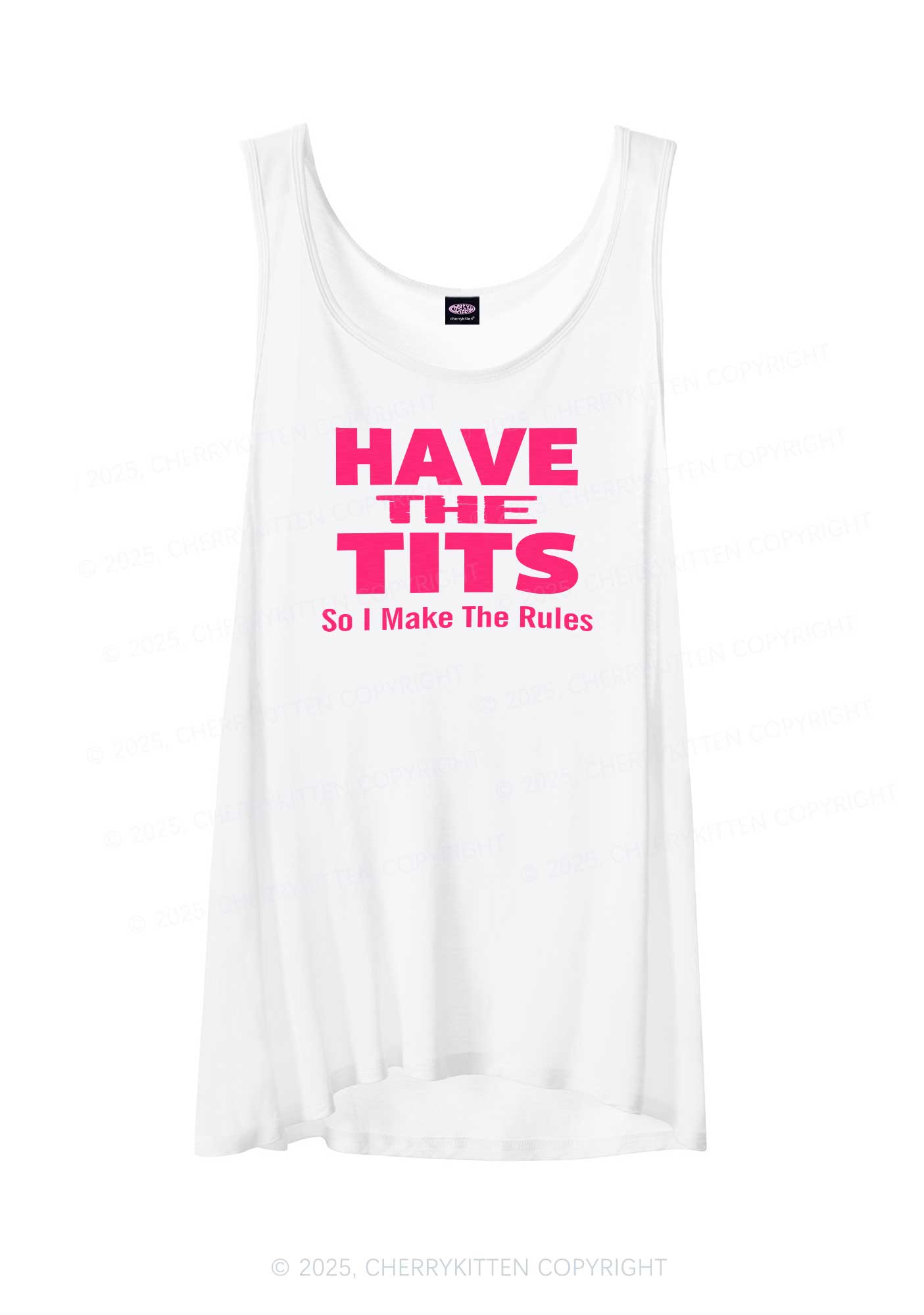 I Make Rules Y2K Sheer Boyfriend Tank Cherrykitten
