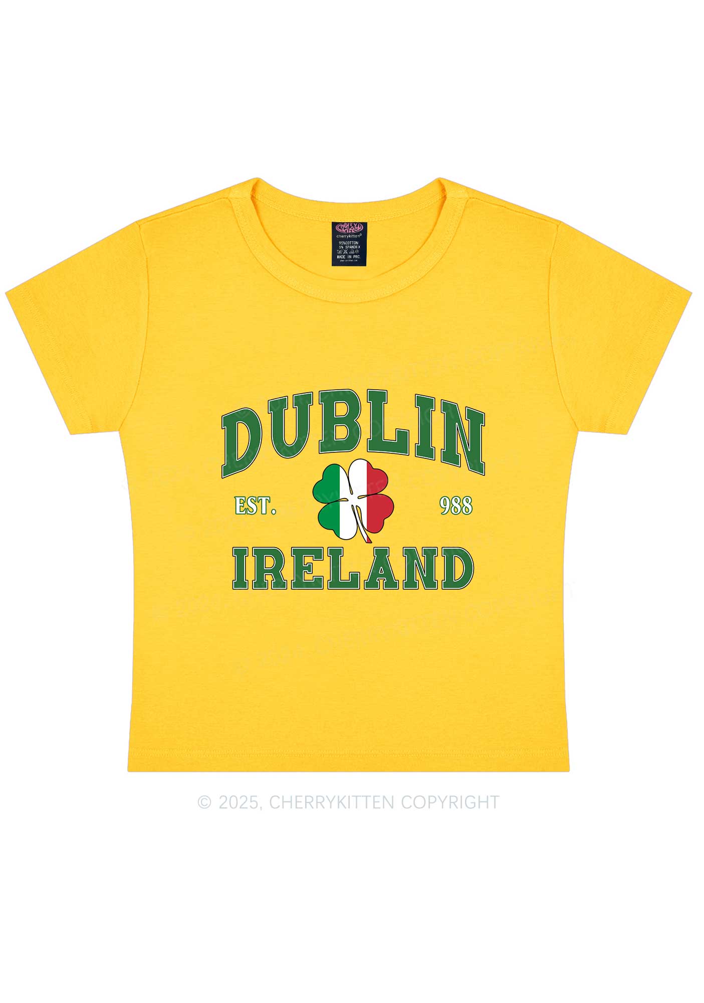 Dublin Ireland St Patricks Y2K Baby Tee Cherrykitten
