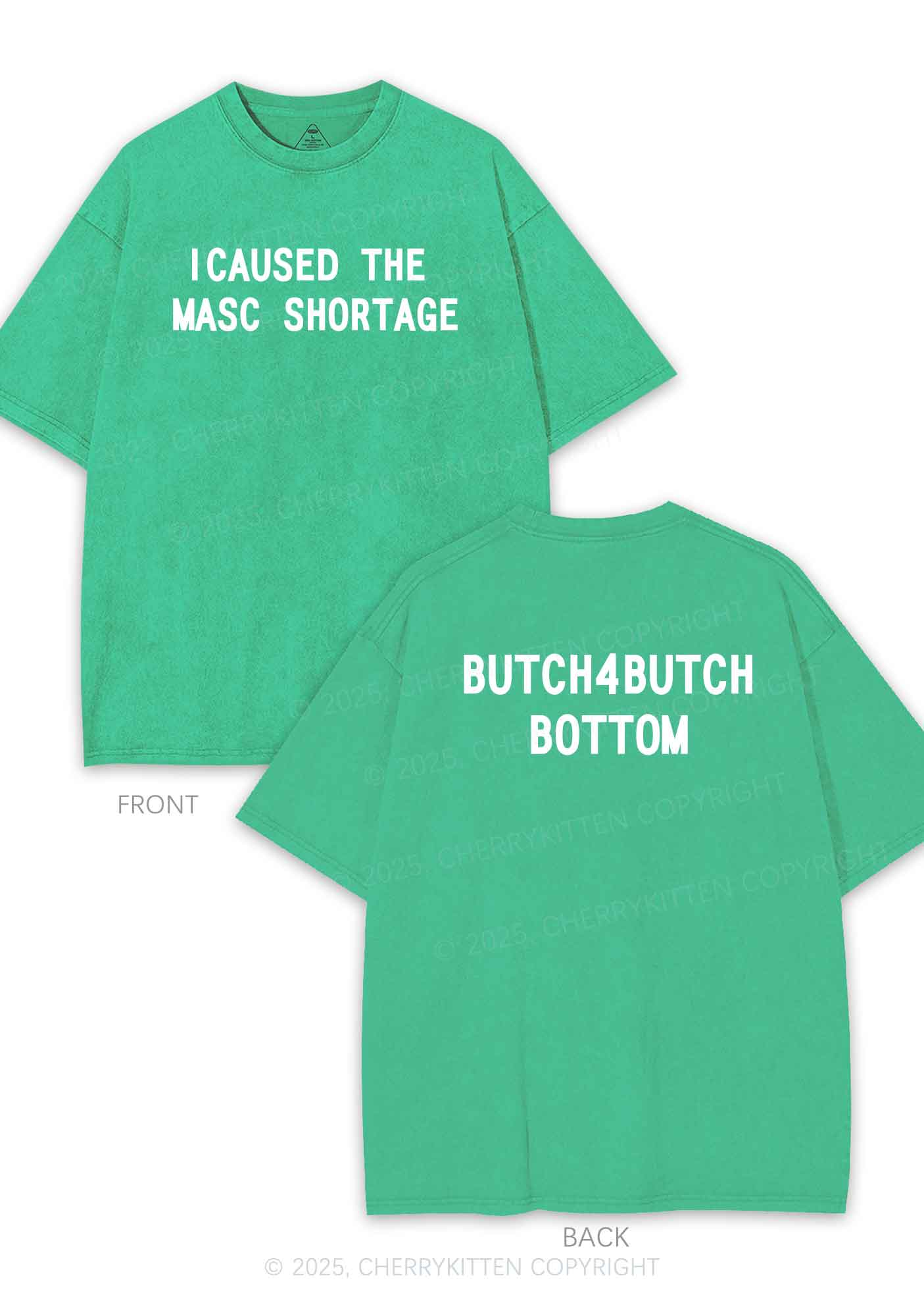 Masc Shortage Two Sides Pride Y2K Shirts Washed Tee Cherrykitten