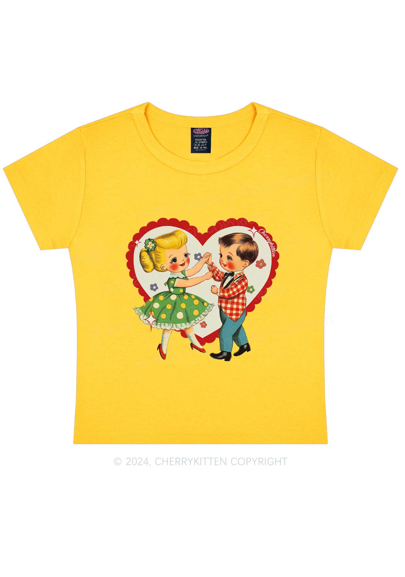 Dancing Kids Y2K Valentine's Day Baby Tee Cherrykitten
