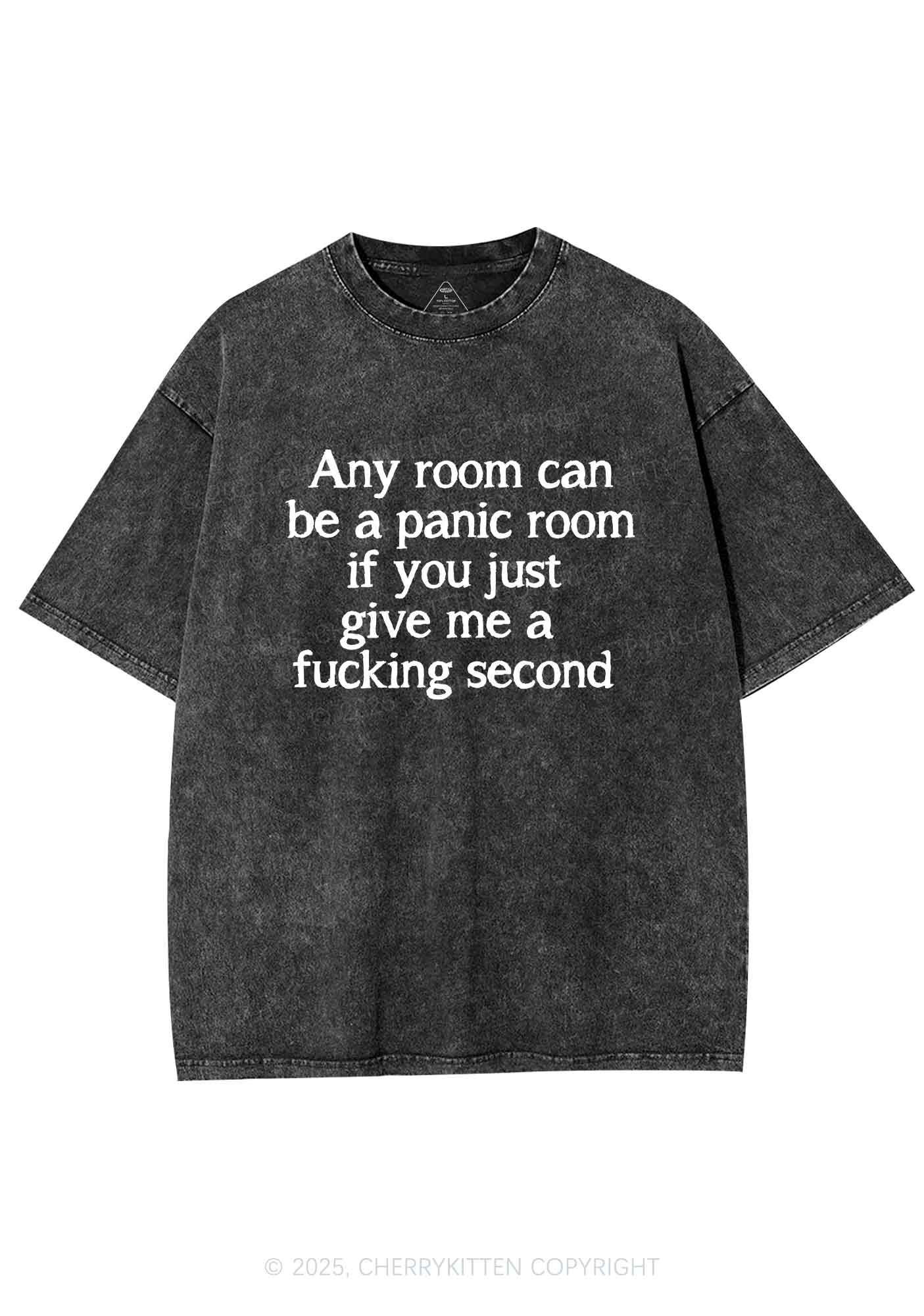 Any Room Can Be Panic Y2K Shirts Washed Tee Cherrykitten