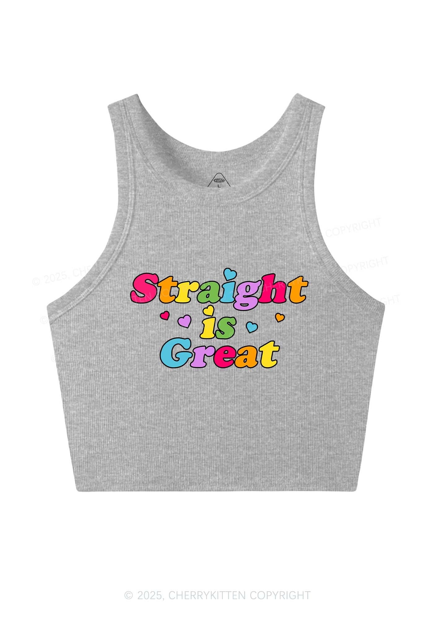 Straight Is Great Pride Y2K Crop Tank Top Cherrykitten