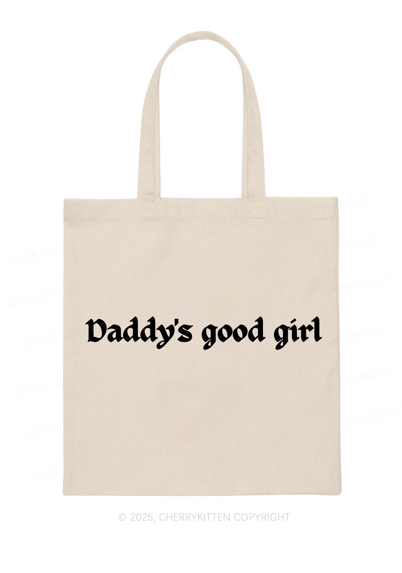 Daddys Good Girl Y2K Canvas Tote Bag Cherrykitten