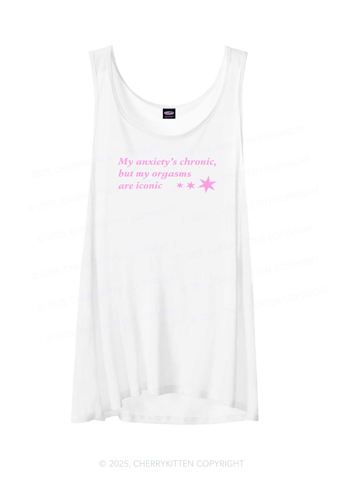 Anxiety Chronic Y2K Sheer Boyfriend Tank Cherrykitten