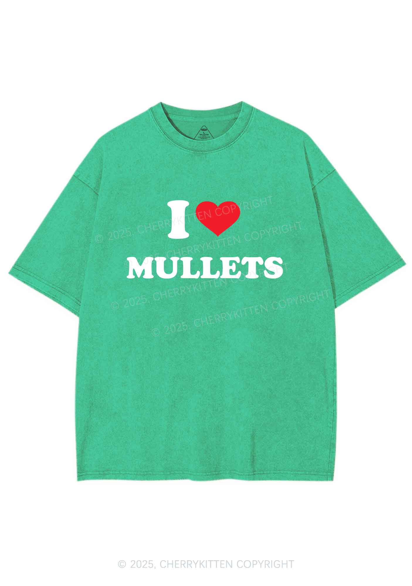 I Love Mullets Y2K Shirts Washed Tee Cherrykitten