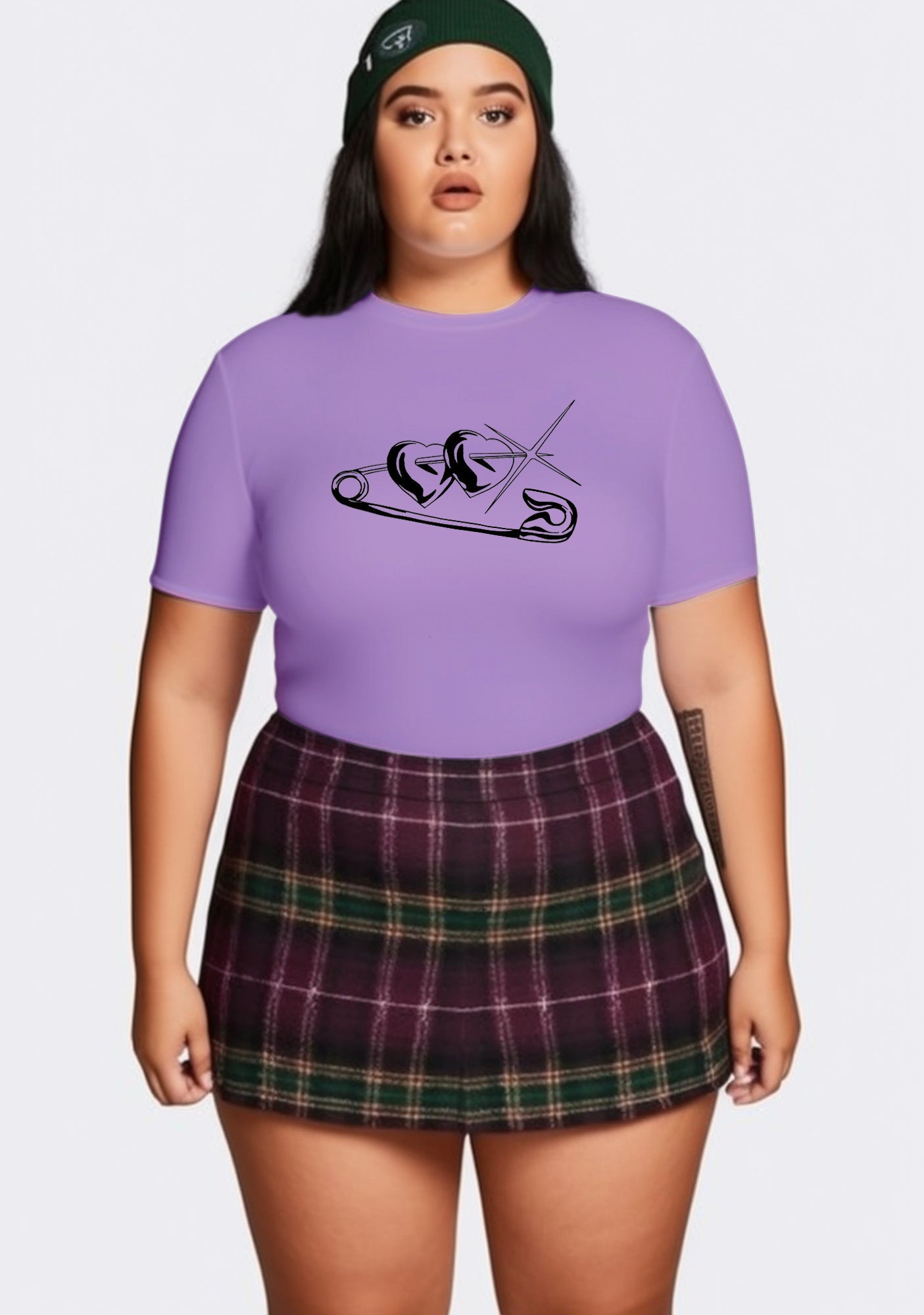 Curvy Love Pin Baby Tee