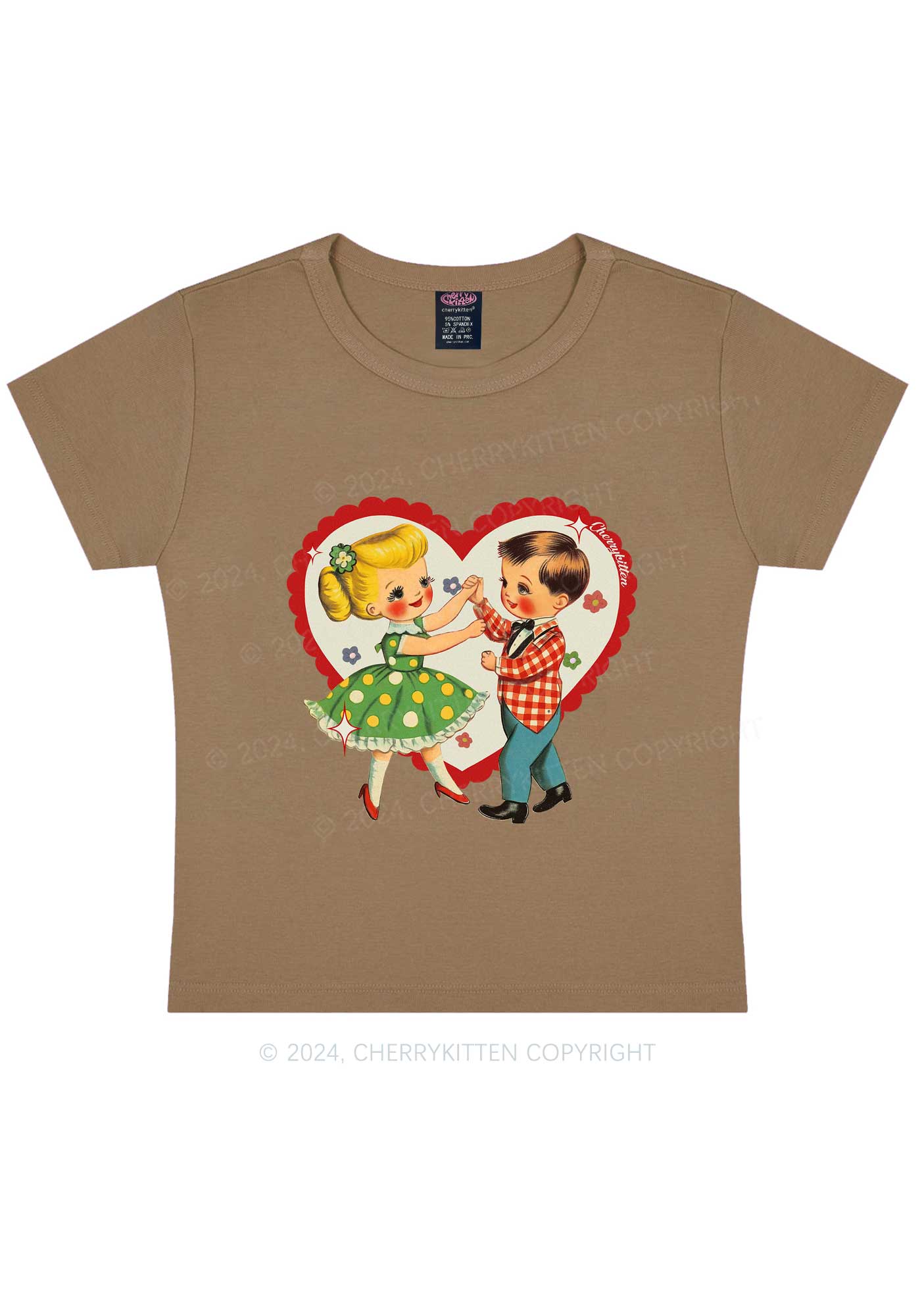 Dancing Kids Y2K Valentine's Day Baby Tee Cherrykitten