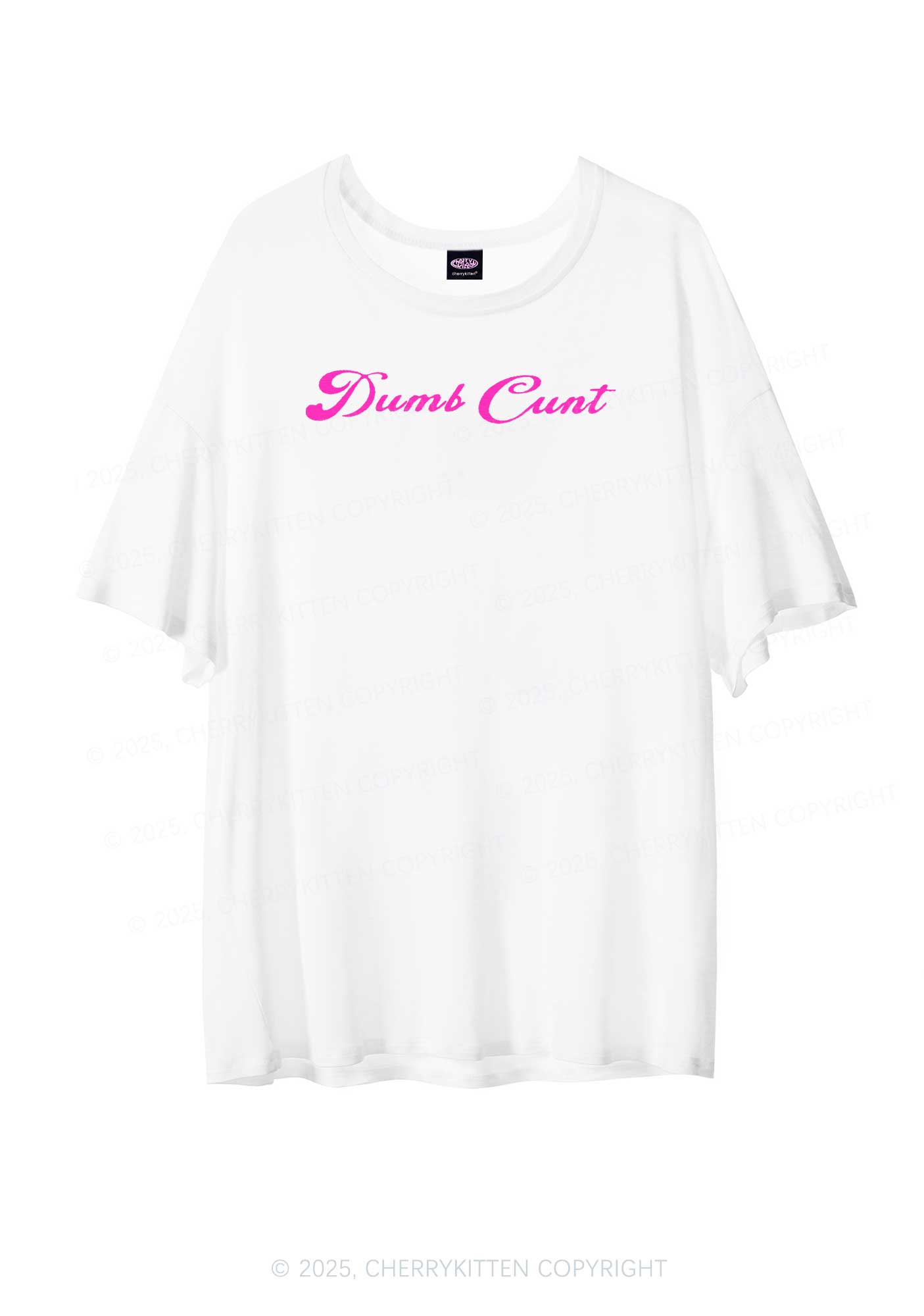 Dumb Cxxt Y2K Sheer Boyfriend Tee Cherrykitten