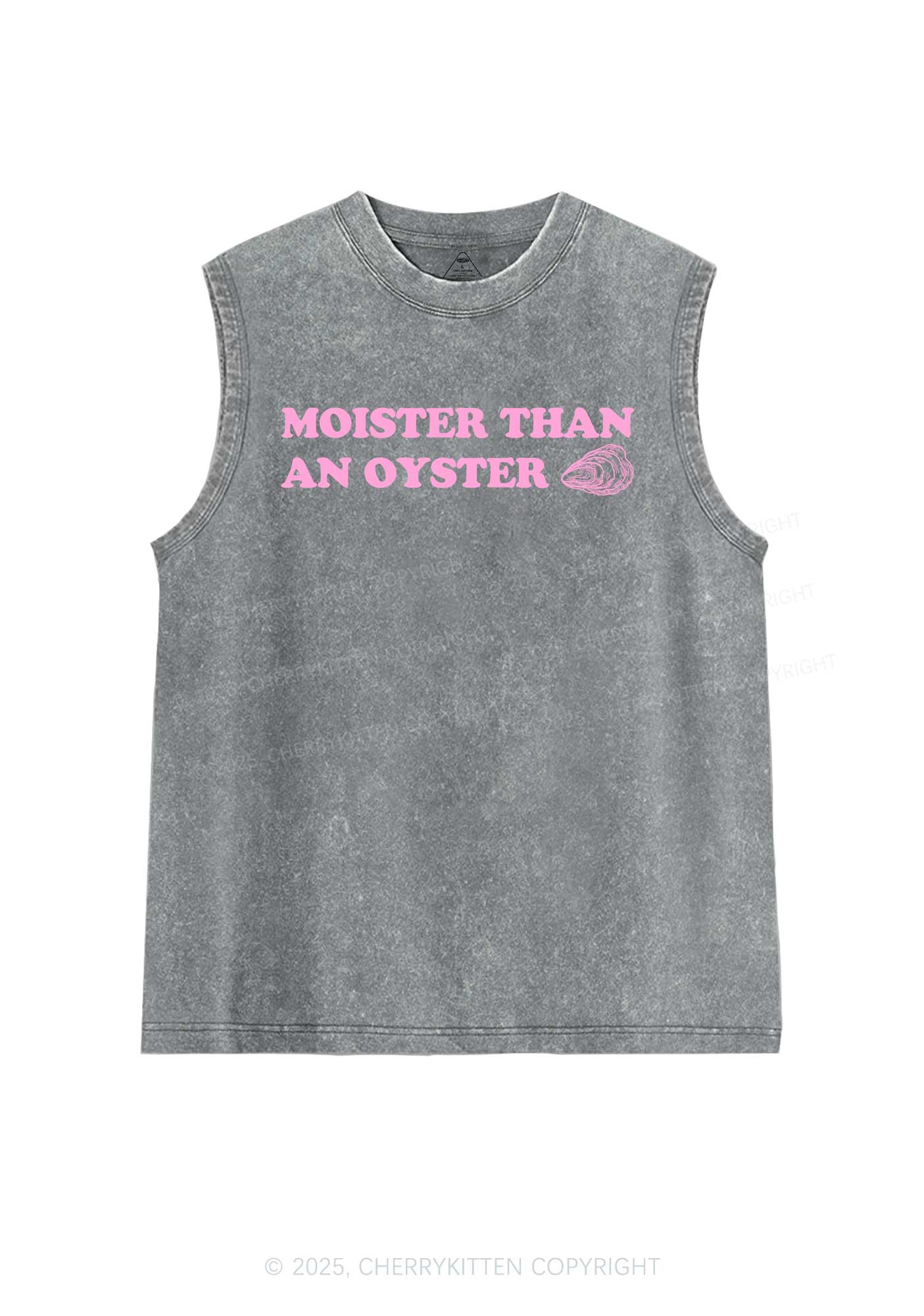 Moister Than An Oyster Y2K Washed Muscle Tank Cherrykitten