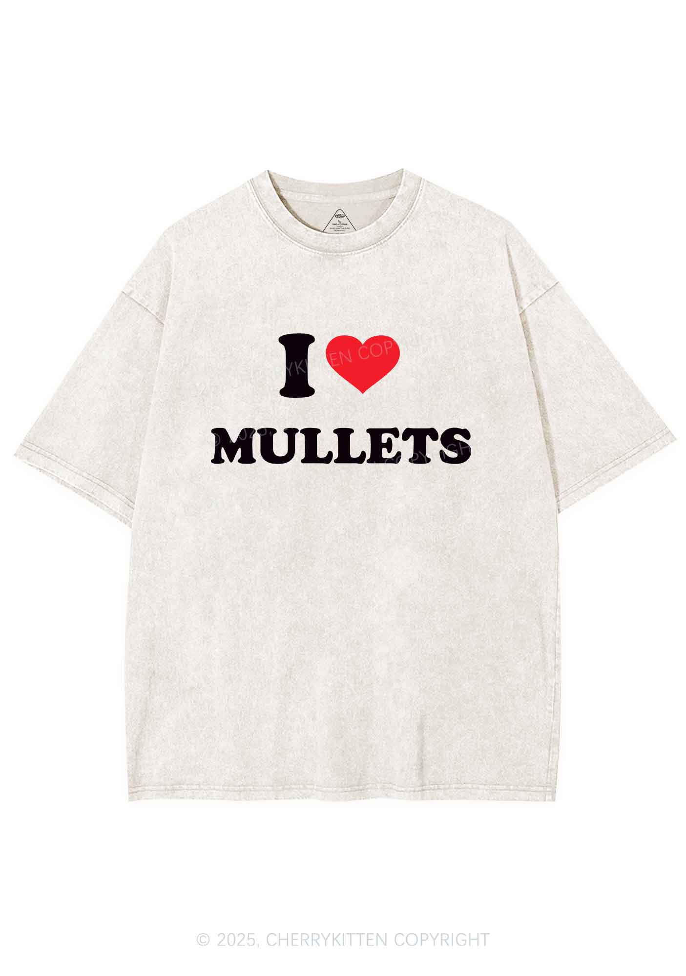 I Love Mullets Y2K Shirts Washed Tee Cherrykitten
