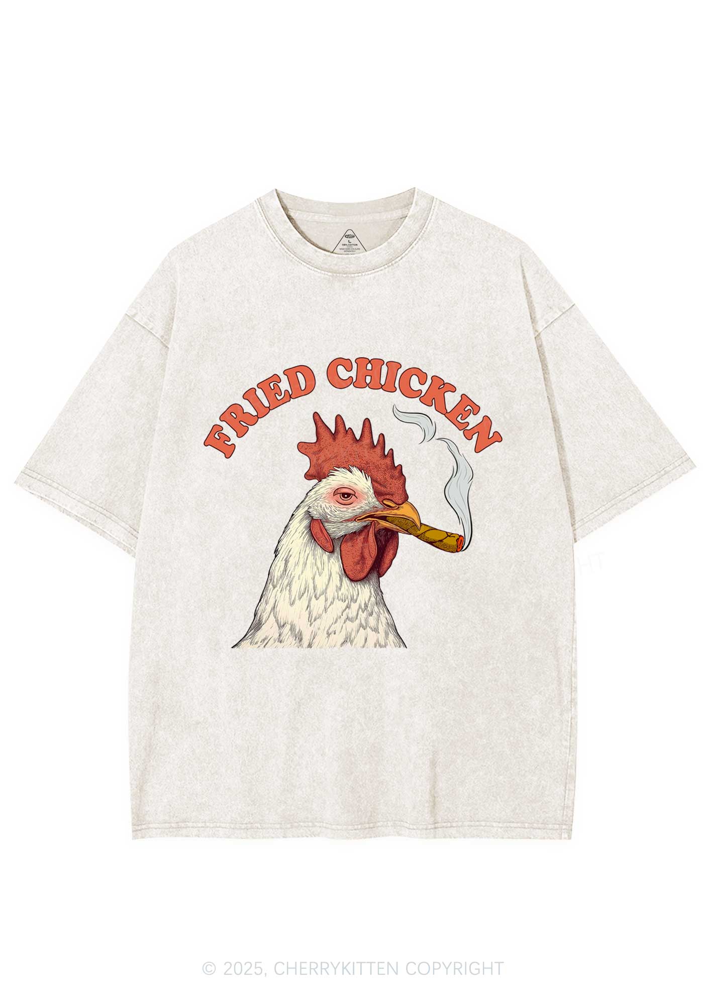 Fried Chicken Y2K Shirts Washed Tee Cherrykitten