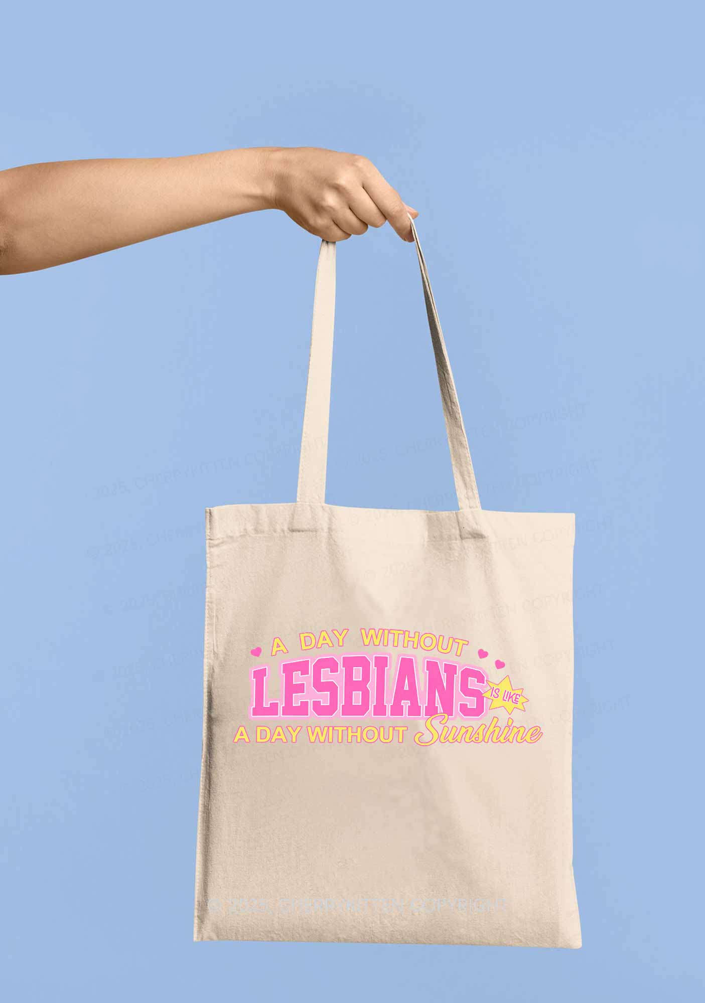 A Day Without Lesbians Pride Y2K Canvas Tote Bag Cherrykitten
