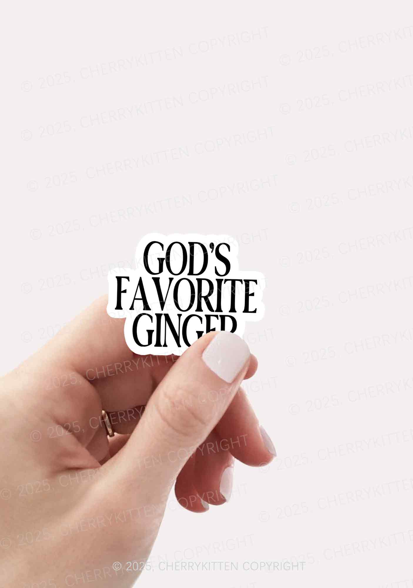 Gods Favorite Ginger 1Pc Y2K Sticker Cherrykitten