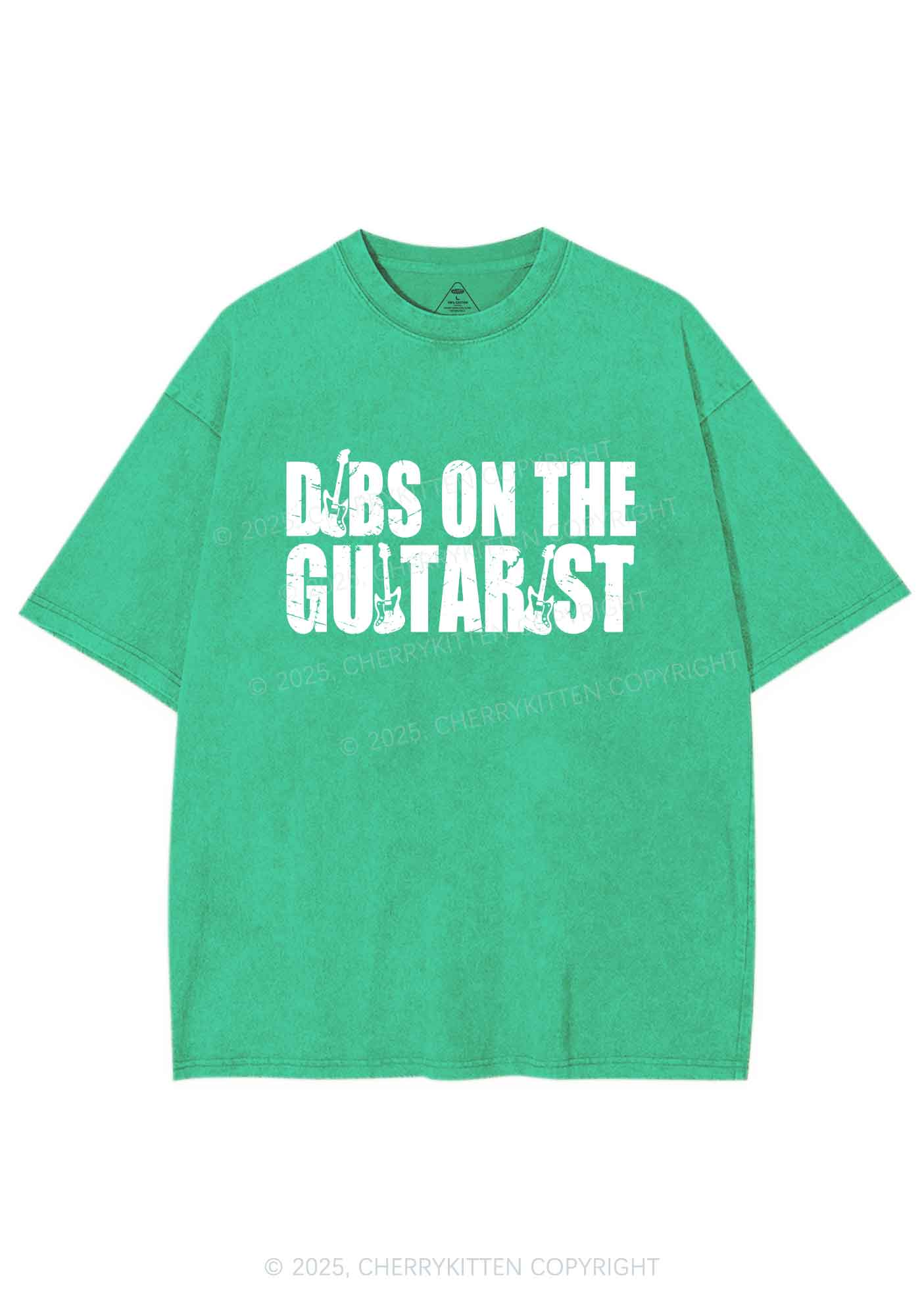 Dibs On The Guitarist Y2K Shirts Washed Tee Cherrykitten