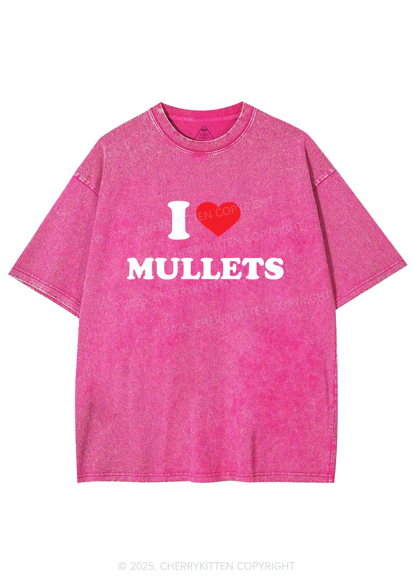 I Love Mullets Y2K Shirts Washed Tee Cherrykitten