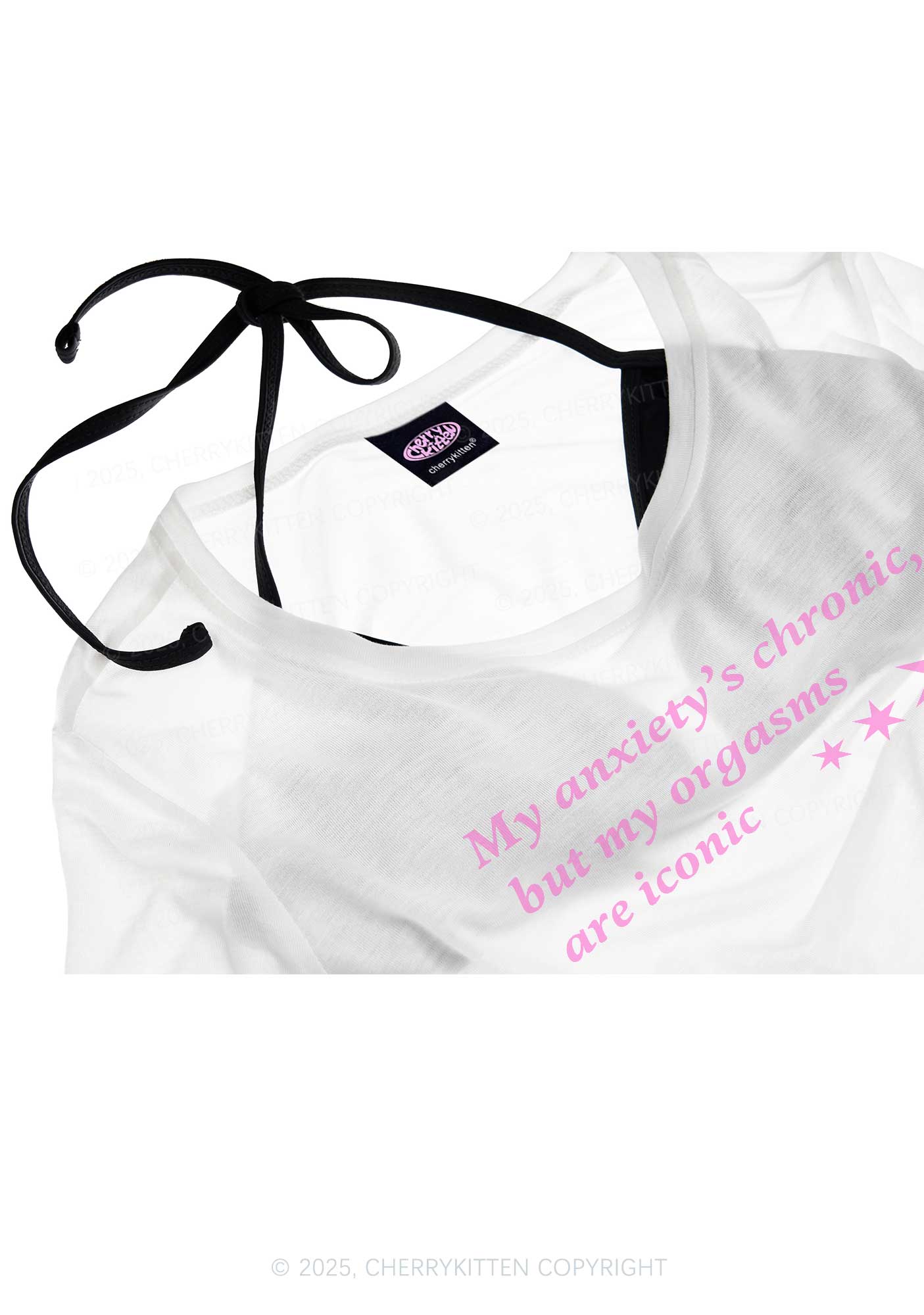Anxiety Chronic Y2K Sheer Boyfriend Tee Cherrykitten