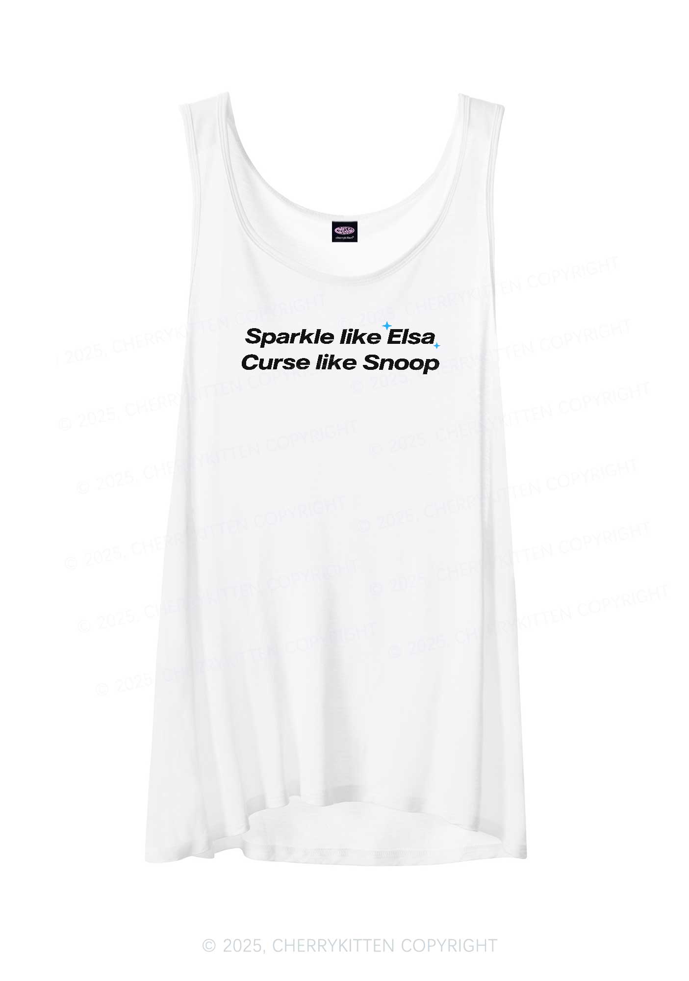 Sparkle Like Princess Y2K Sheer Boyfriend Tank Cherrykitten