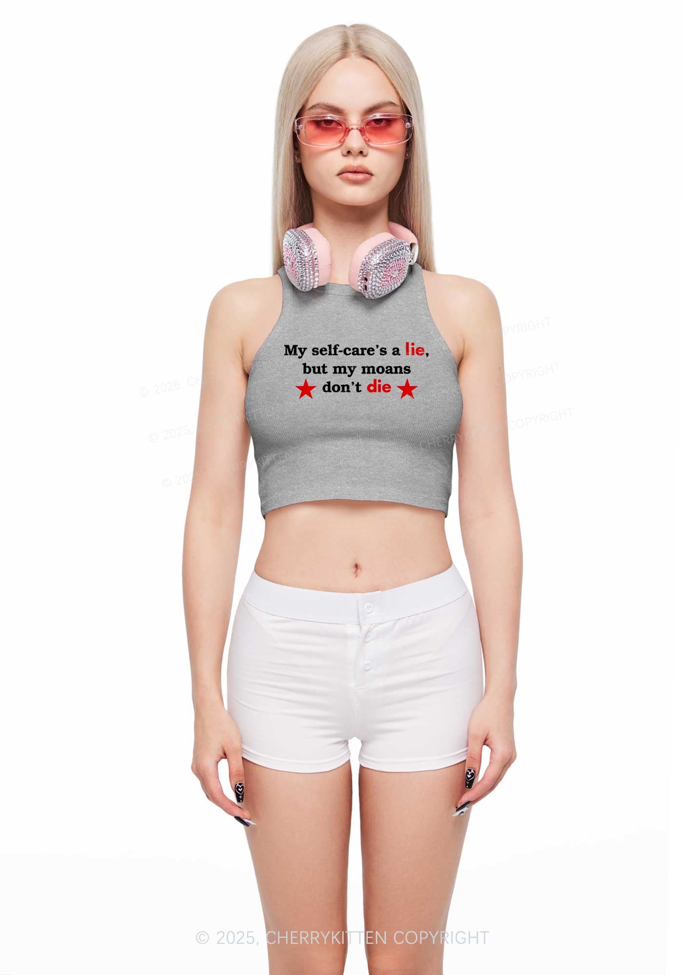 My Moans Dont Die Y2K Crop Tank Top Cherrykitten