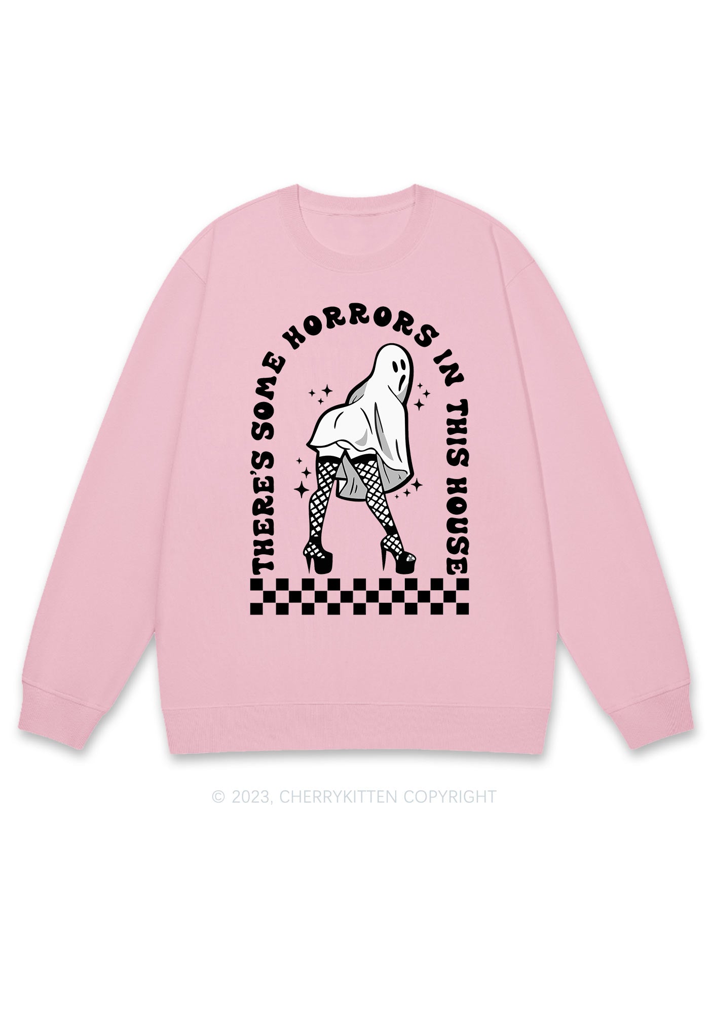 There's Some Horrors In This House Halloween Y2K Sweatshirt Cherrykitten
