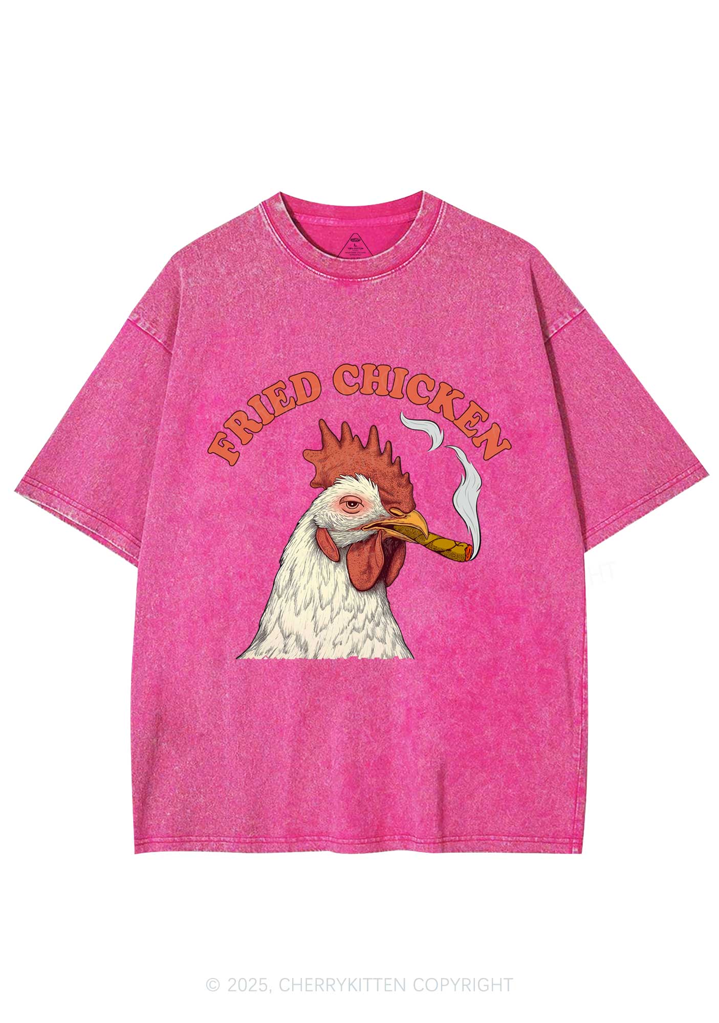 Fried Chicken Y2K Shirts Washed Tee Cherrykitten