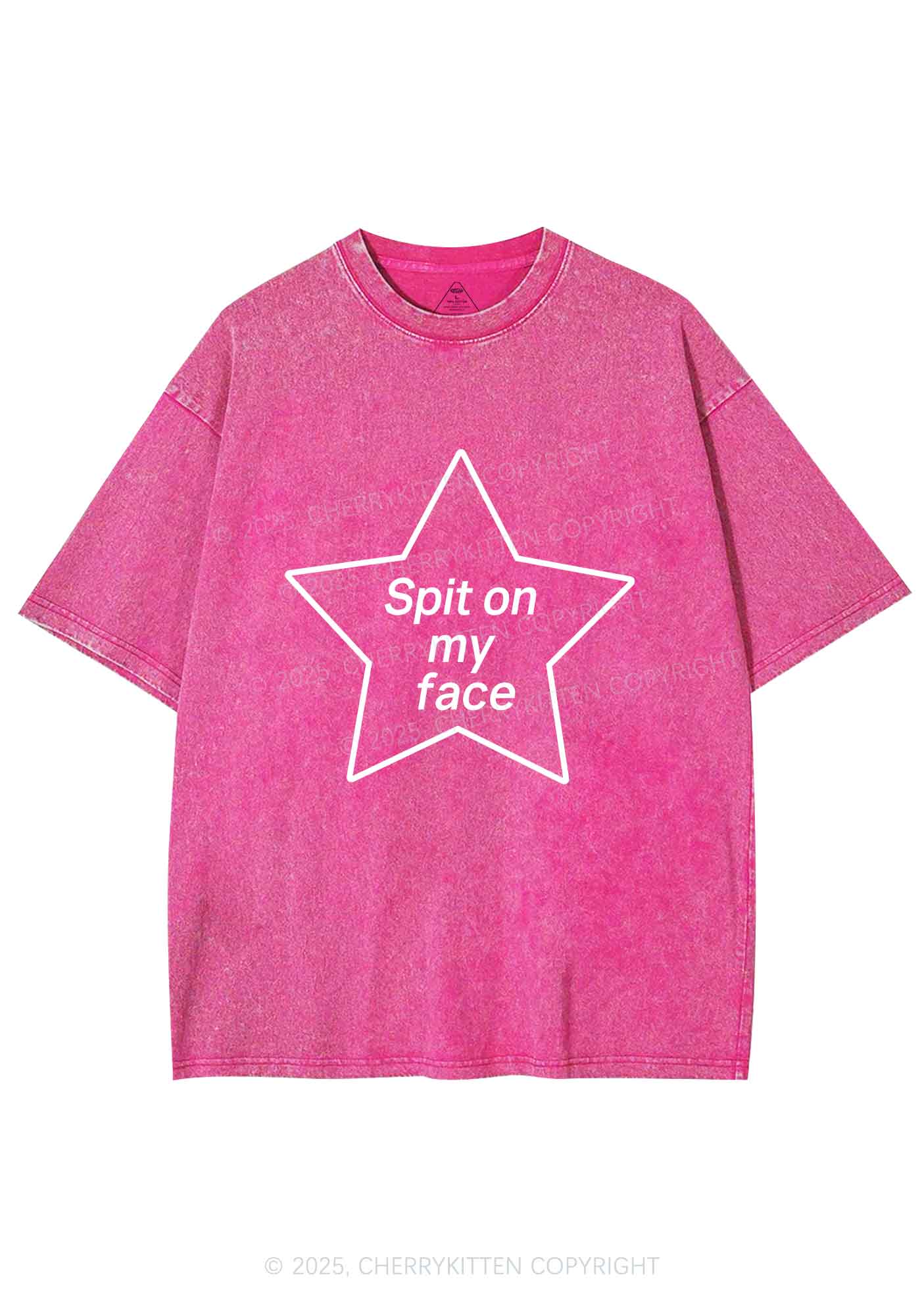 Spit On My Face Y2K Shirts Washed Tee Cherrykitten