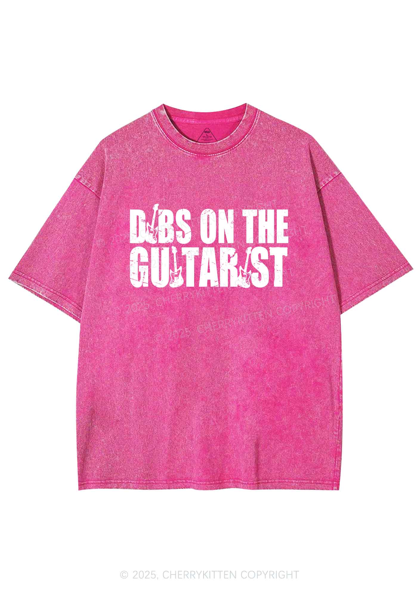 Dibs On The Guitarist Y2K Shirts Washed Tee Cherrykitten