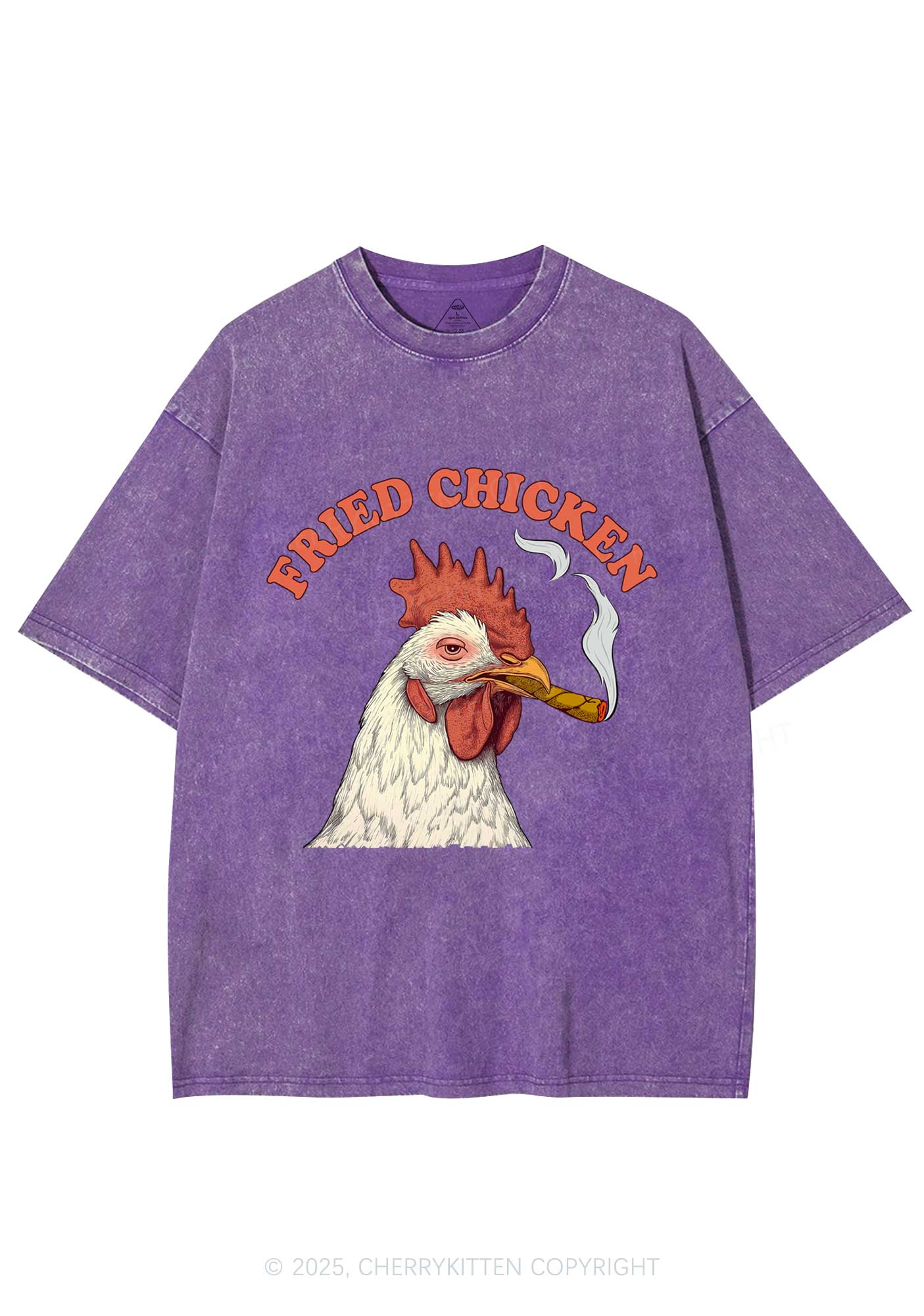 Fried Chicken Y2K Shirts Washed Tee Cherrykitten