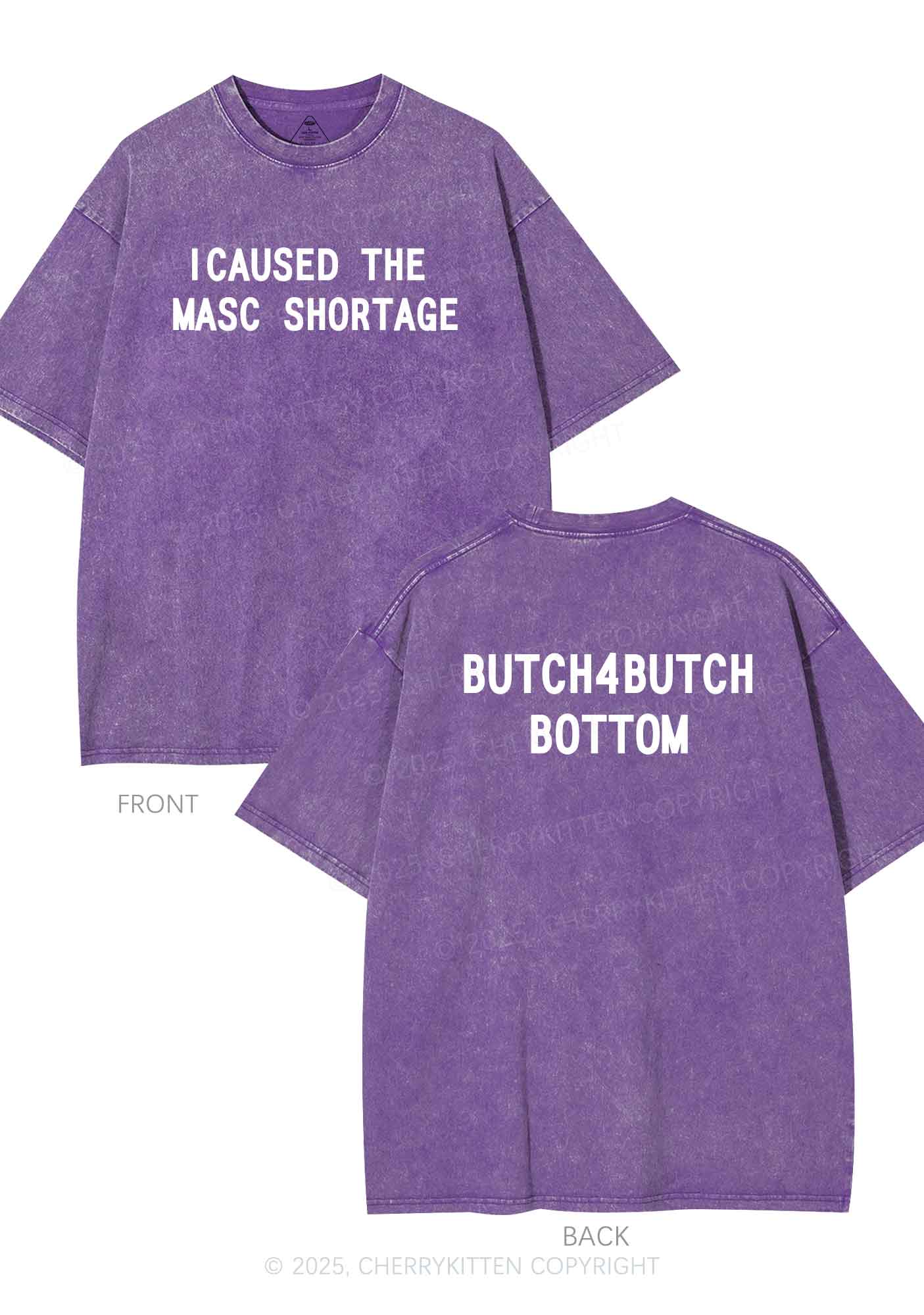 Masc Shortage Two Sides Pride Y2K Shirts Washed Tee Cherrykitten