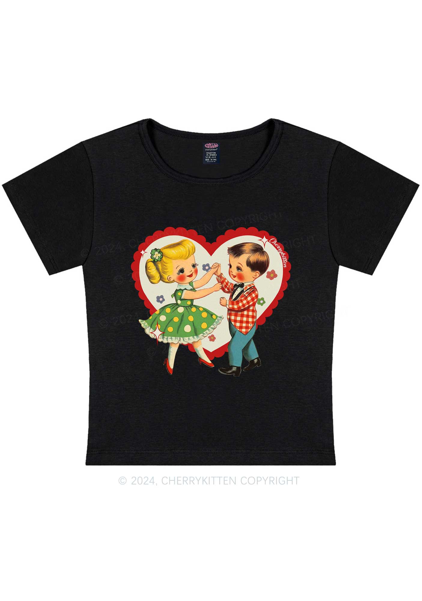 Dancing Kids Y2K Valentine's Day Baby Tee Cherrykitten