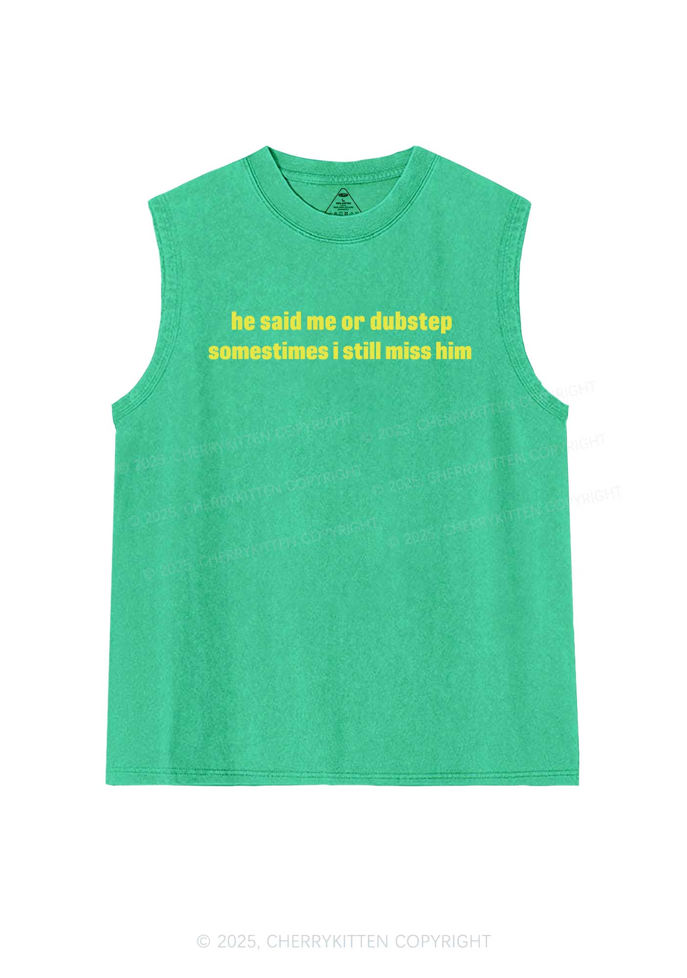 He Said Dubstep Y2K Washed Muscle Tank Cherrykitten