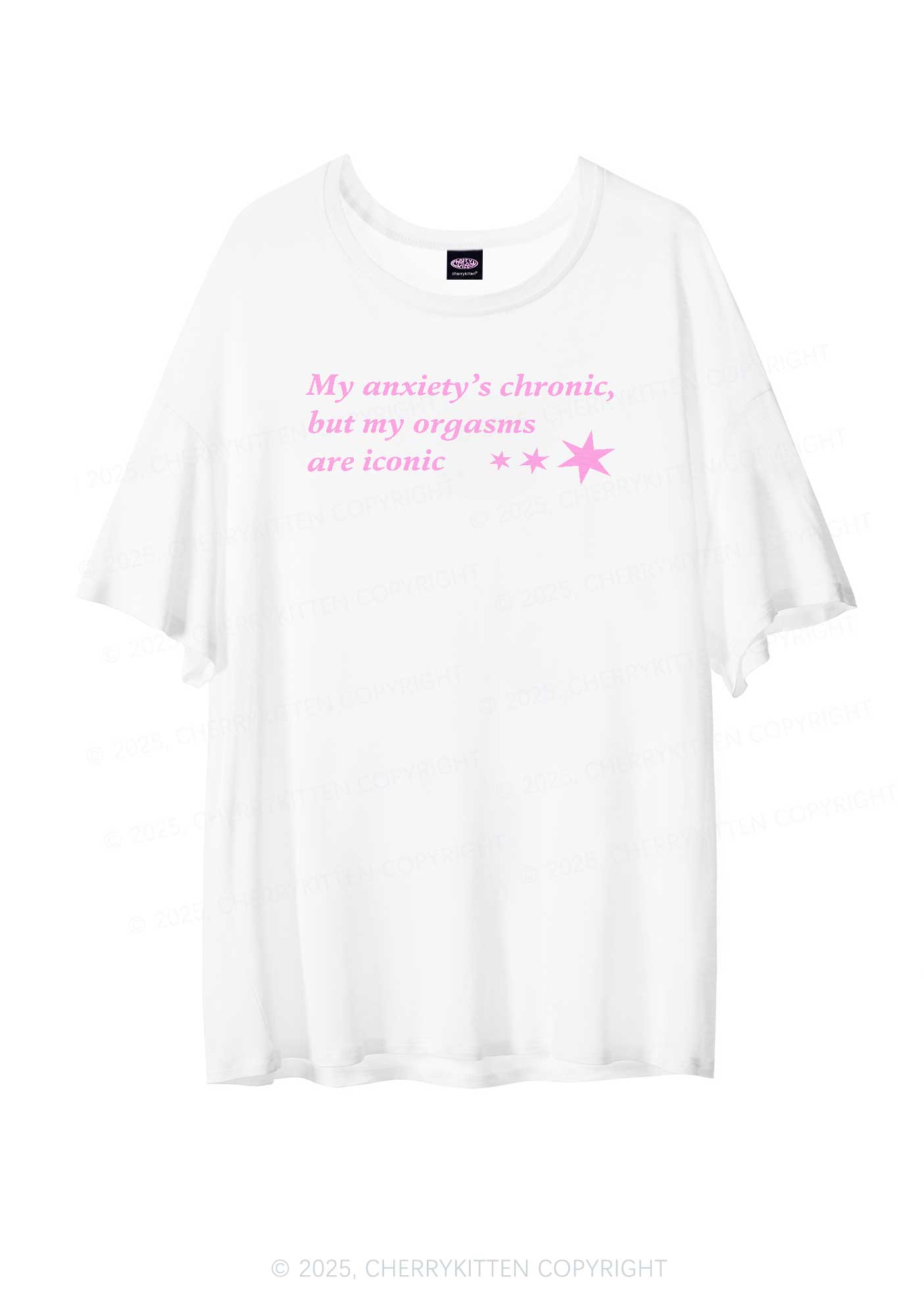 Anxiety Chronic Y2K Sheer Boyfriend Tee Cherrykitten