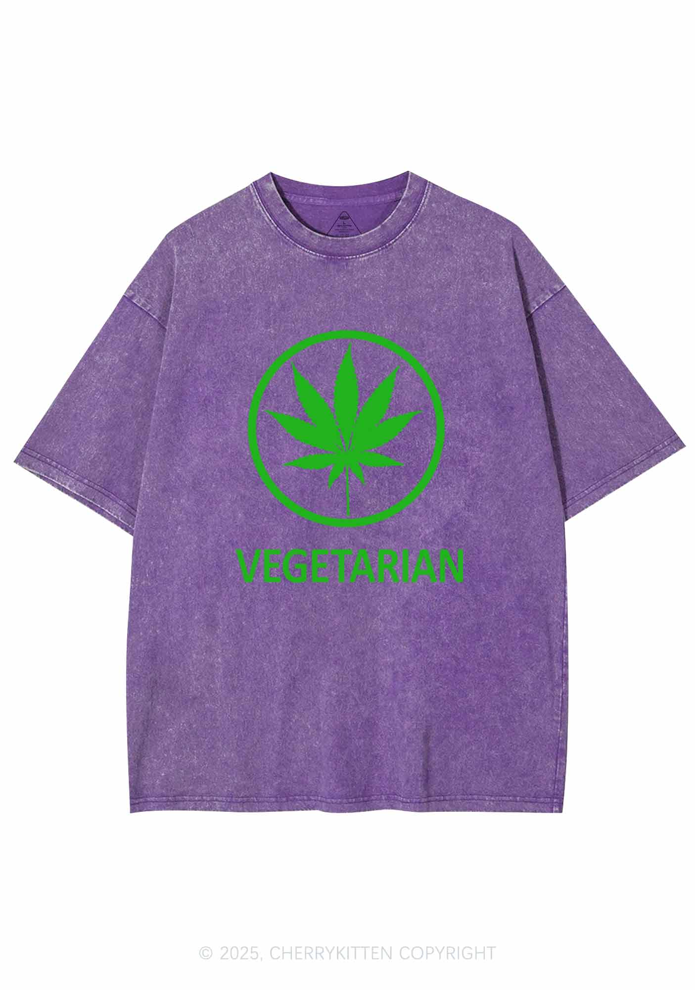 Vegetarian Y2K Washed Tee Cherrykitten