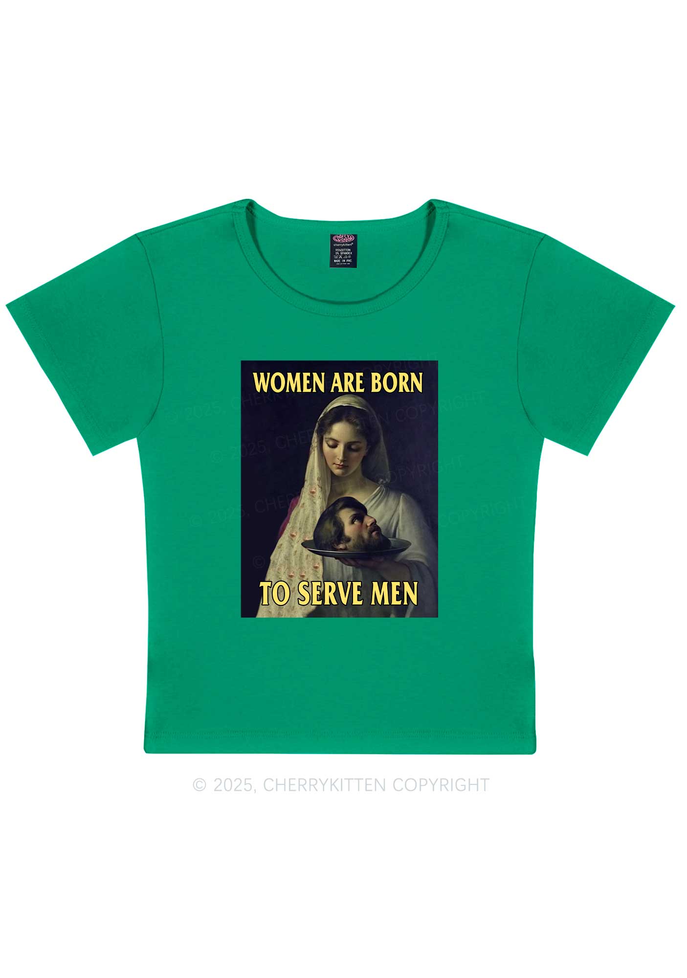 Women Born To Serve Y2K Baby Tee Cherrykitten