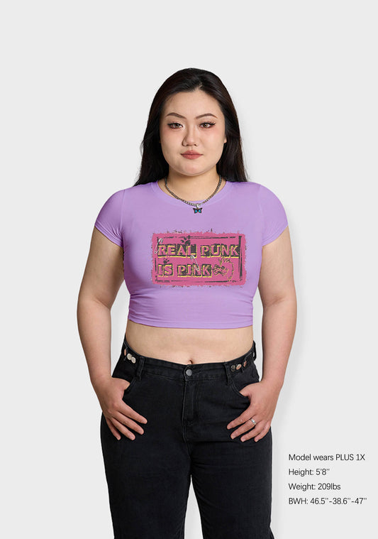 Curvy Real Punk Is Pink Baby Tee