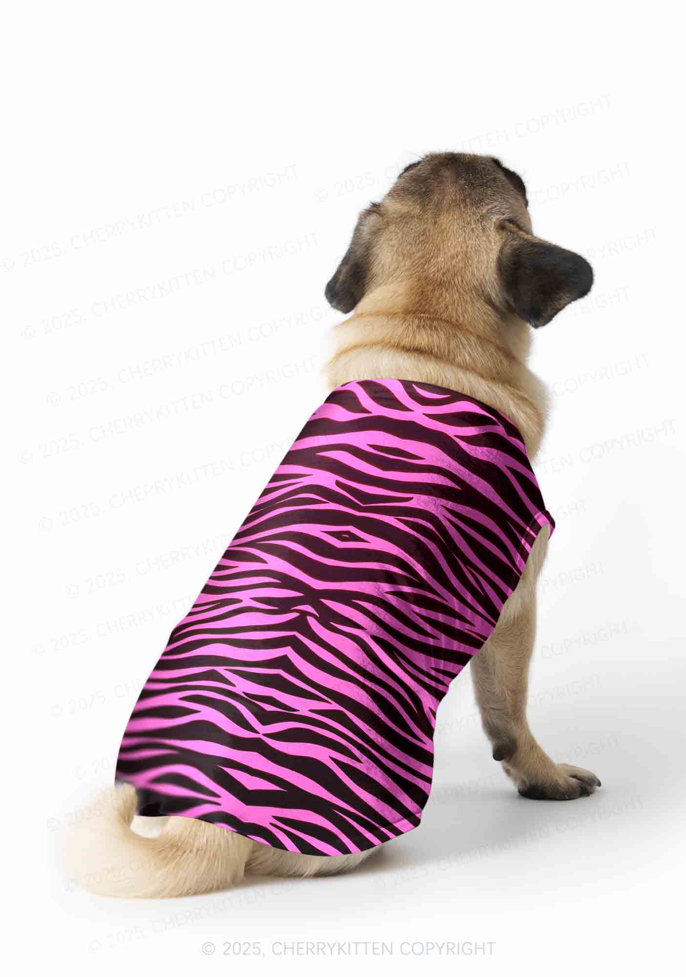 Pink Zebra Y2K Pet Tank Top Cherrykitten