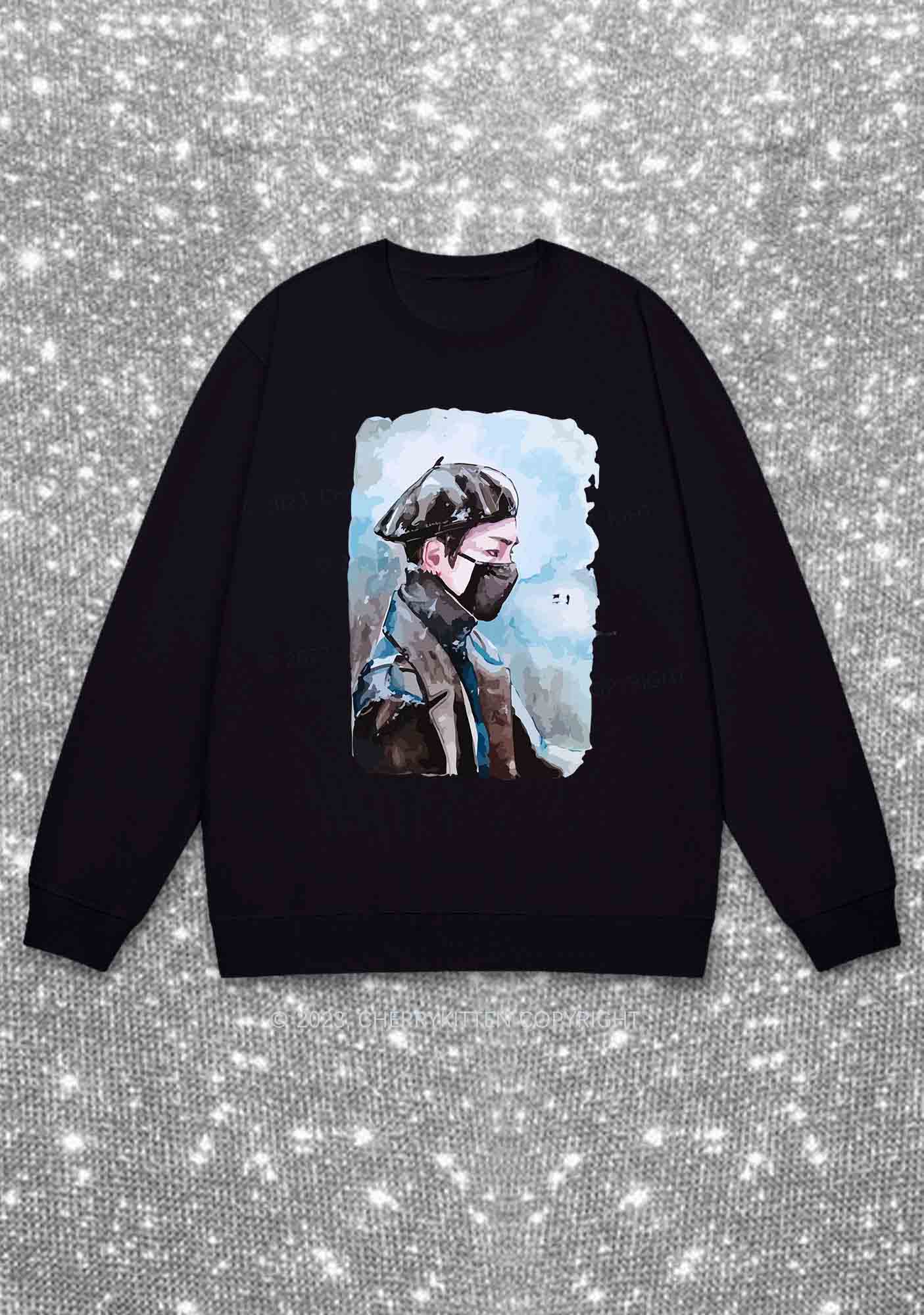 Taehyung Photo Kpop Y2K Sweatshirt Cherrykitten
