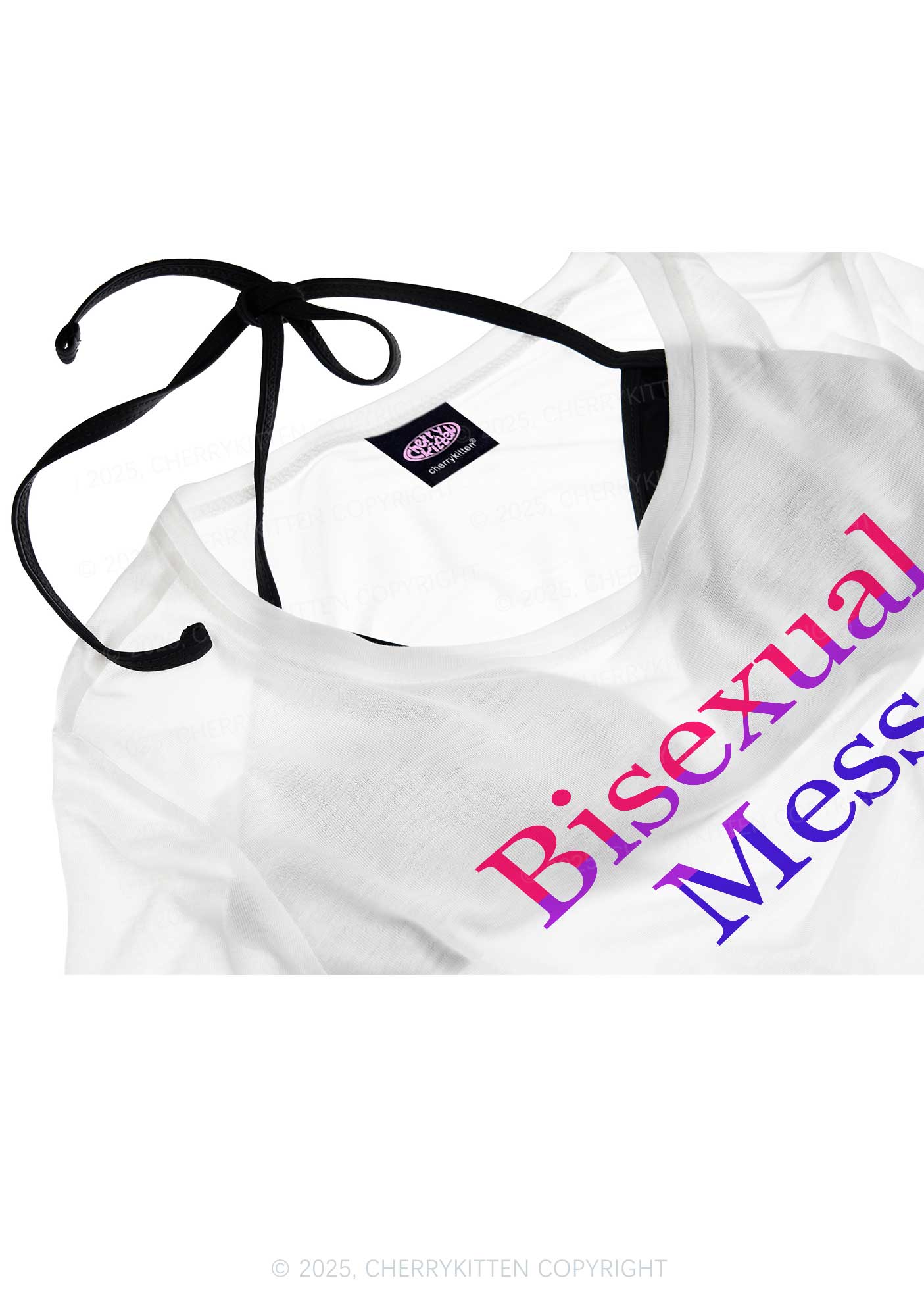 Bisexual Mess Pride Y2K Sheer Boyfriend Tee Cherrykitten
