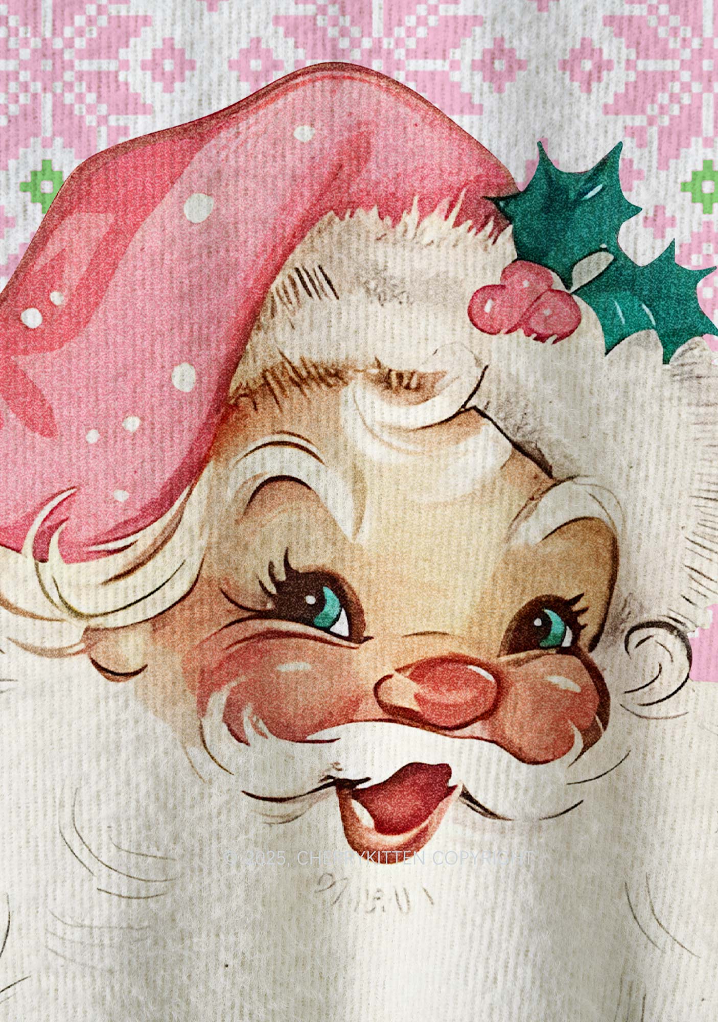 Smiling Santa Claus Y2K Christmas Knit Sweatshirt Cherrykitten