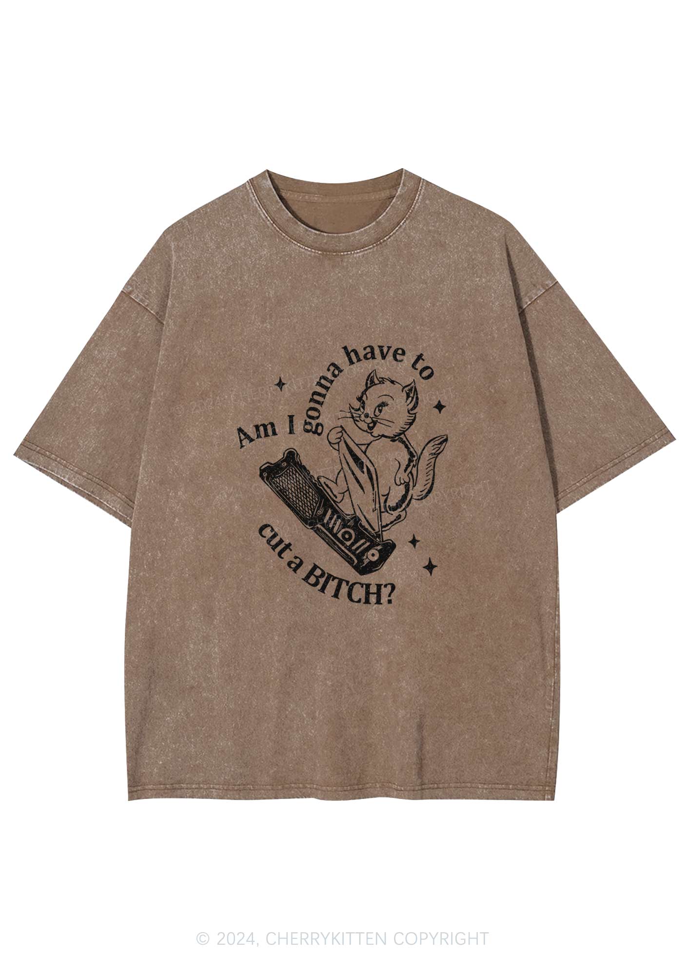 Cut A Bxxch Y2K Washed Tee Cherrykitten