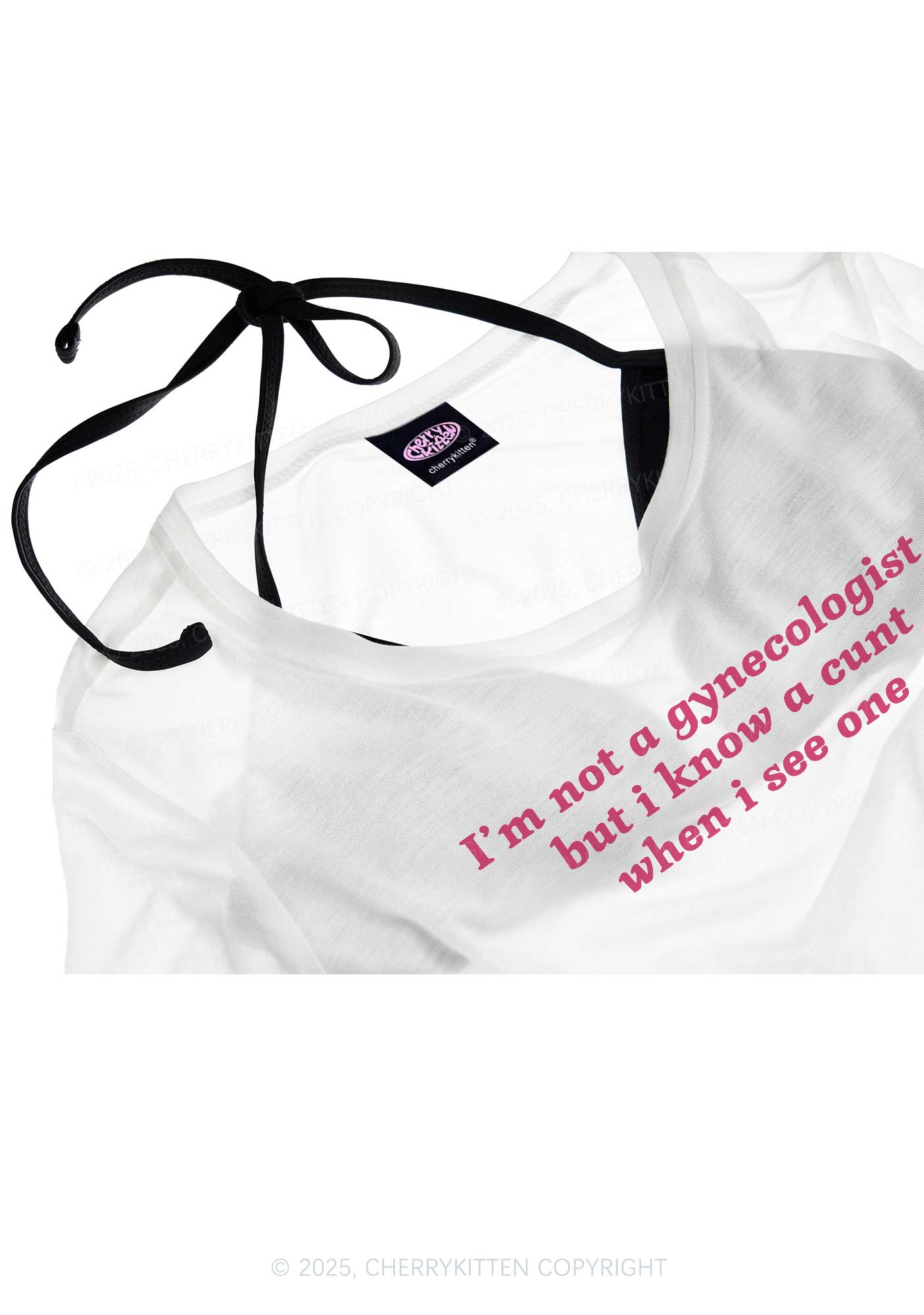 Im Not Gynecologist Y2K Sheer Boyfriend Tee Cherrykitten