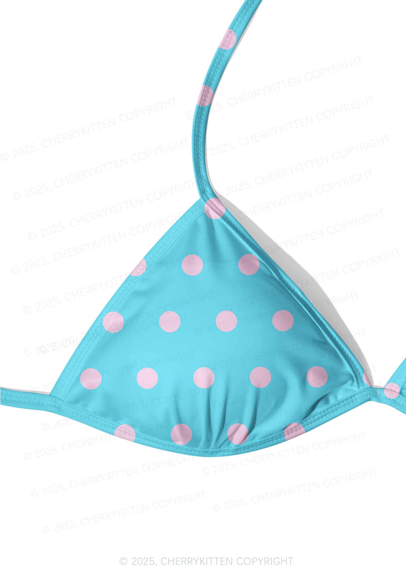 Blue And Pink Dots Y2K Print Bikini Set Cherrykitten