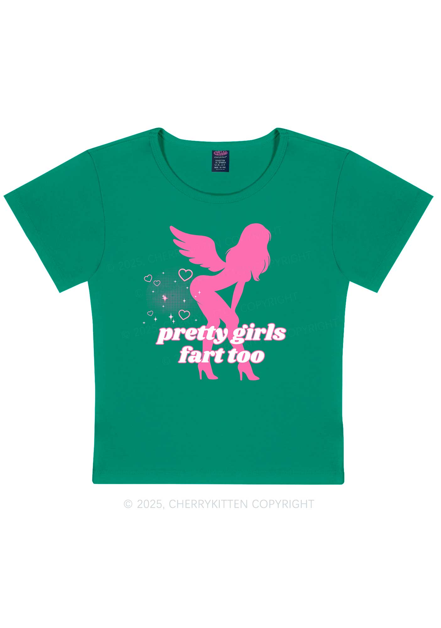 Pretty Girls Fart Too Y2K Baby Tee Cherrykitten