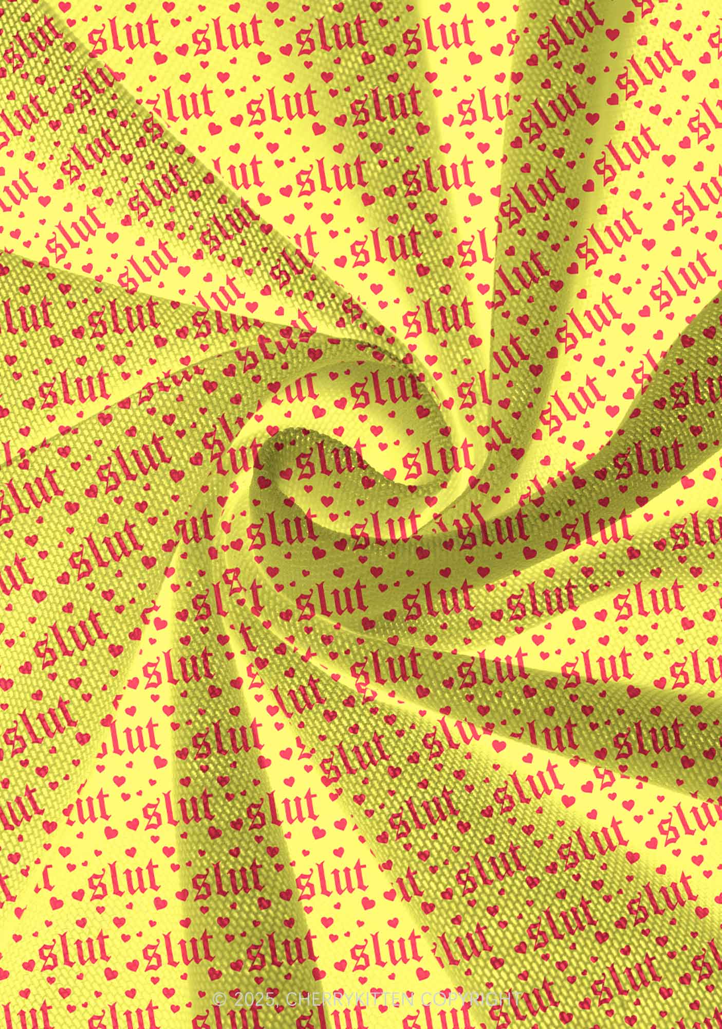 Yellow Slxt Y2K Mesh Slip Dress Cherrykitten